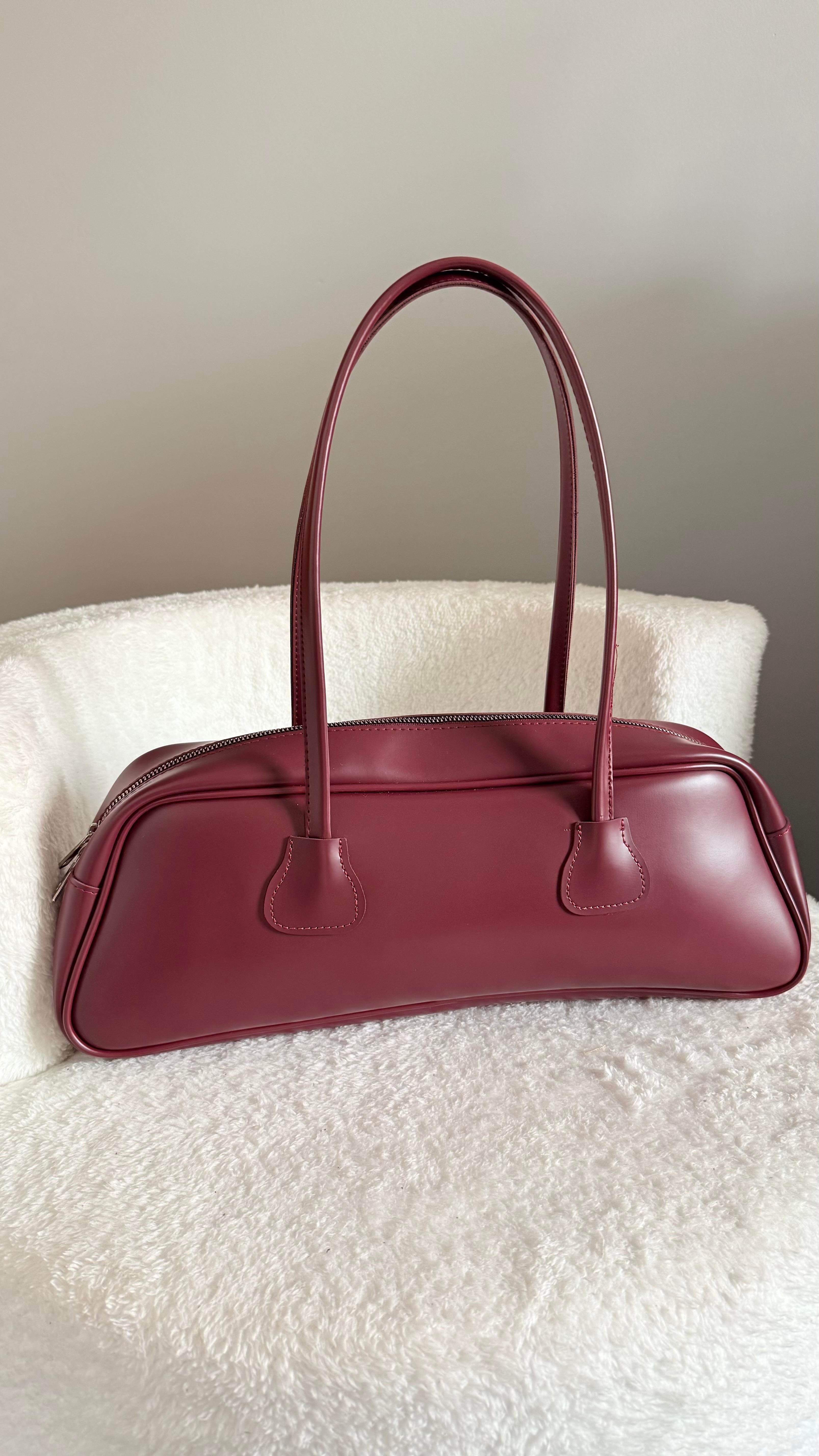 Baget Oversize Çanta Bordo