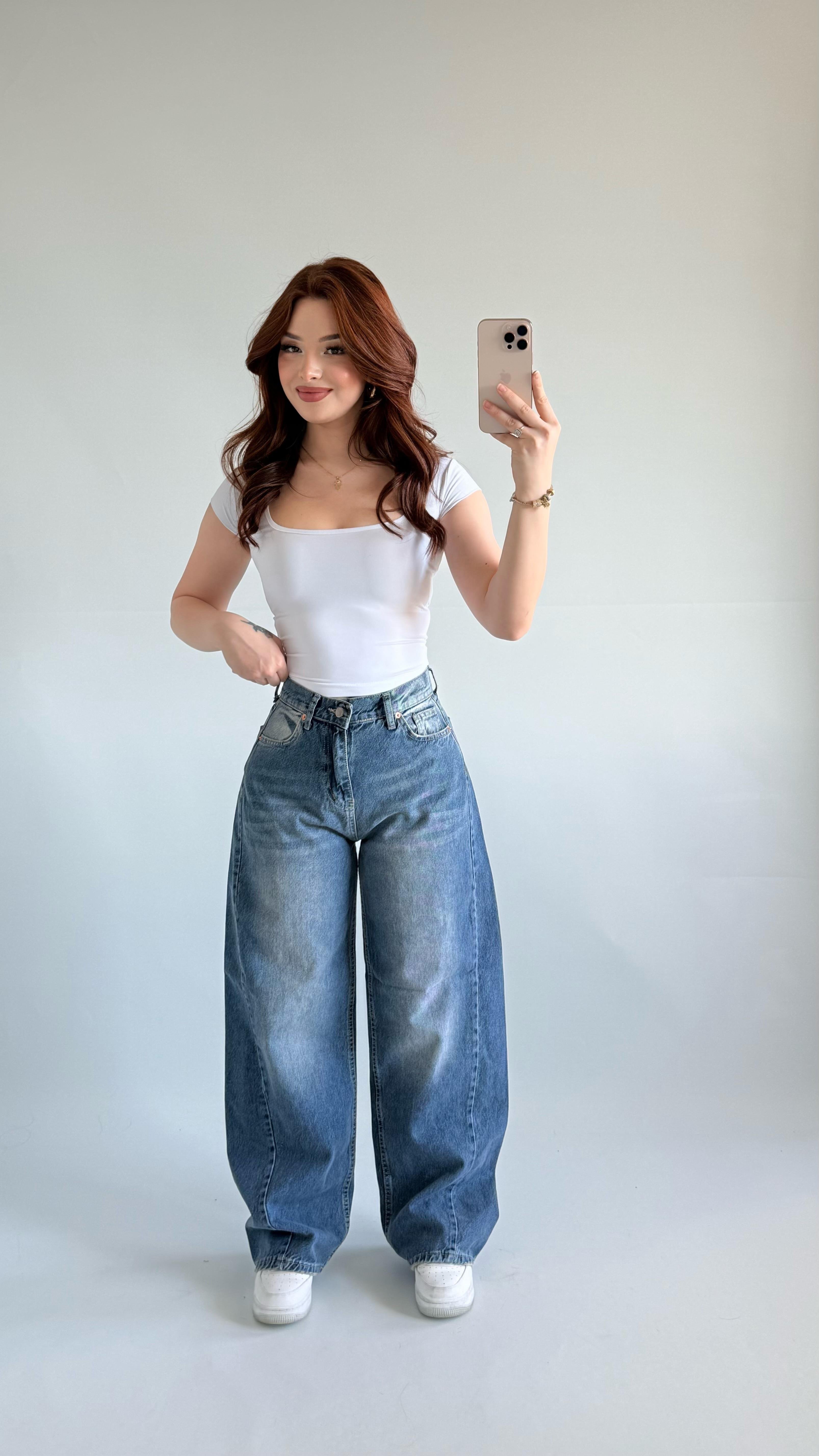 Baggy Balon Pantolon Koyu Mavi