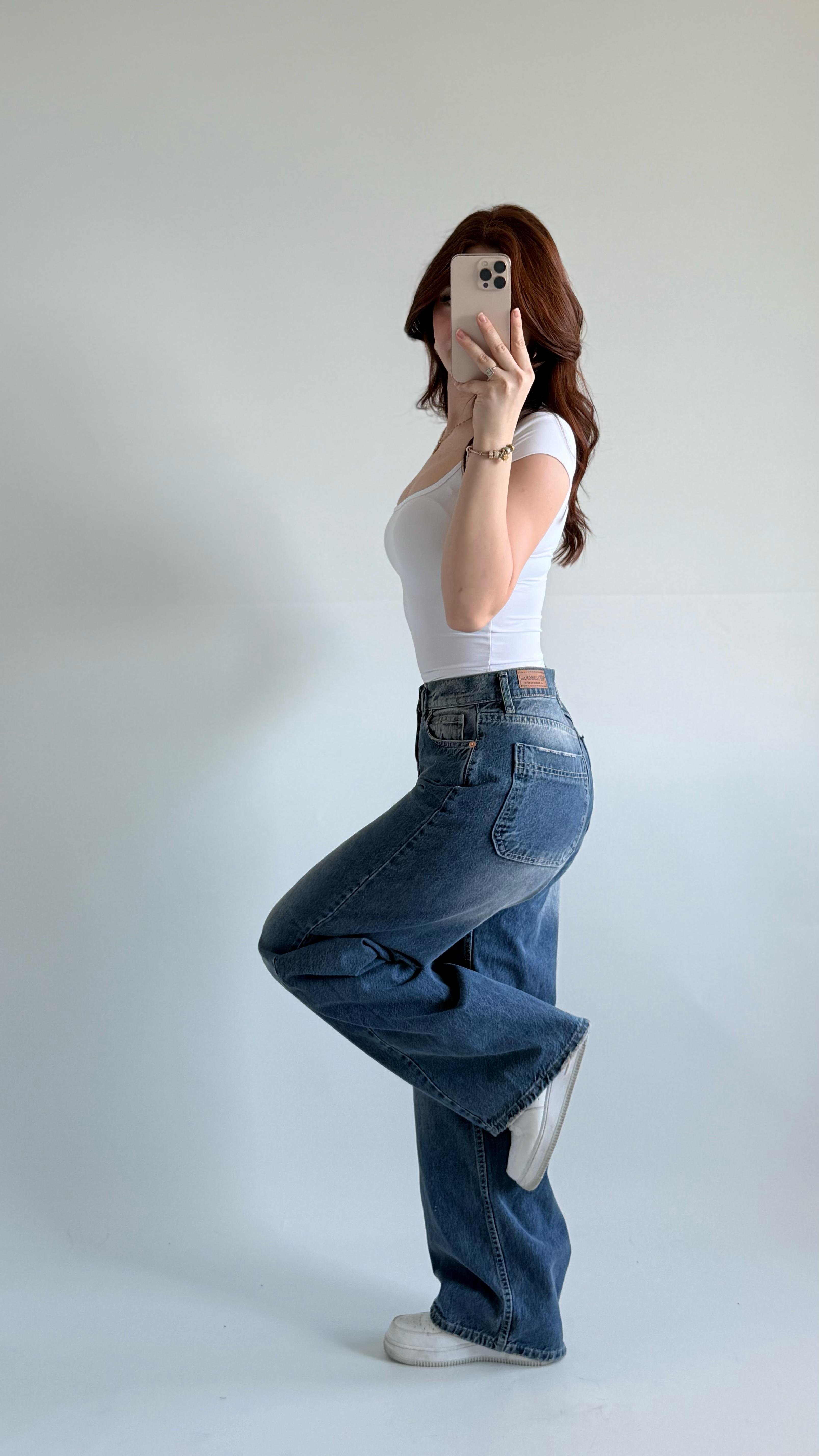 Baggy Balon Pantolon Koyu Mavi