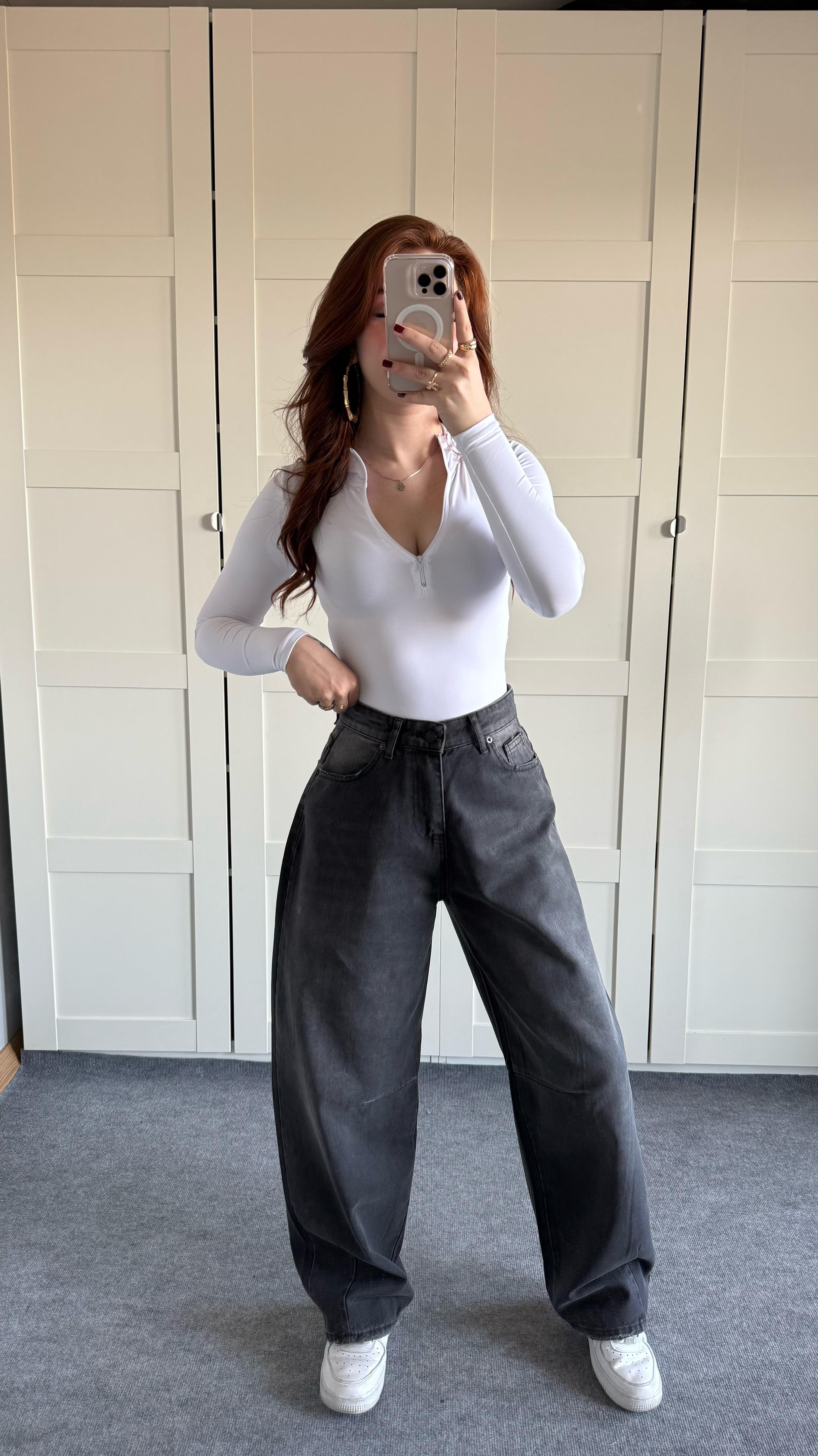 Baggy Bersh. Füme Jeans