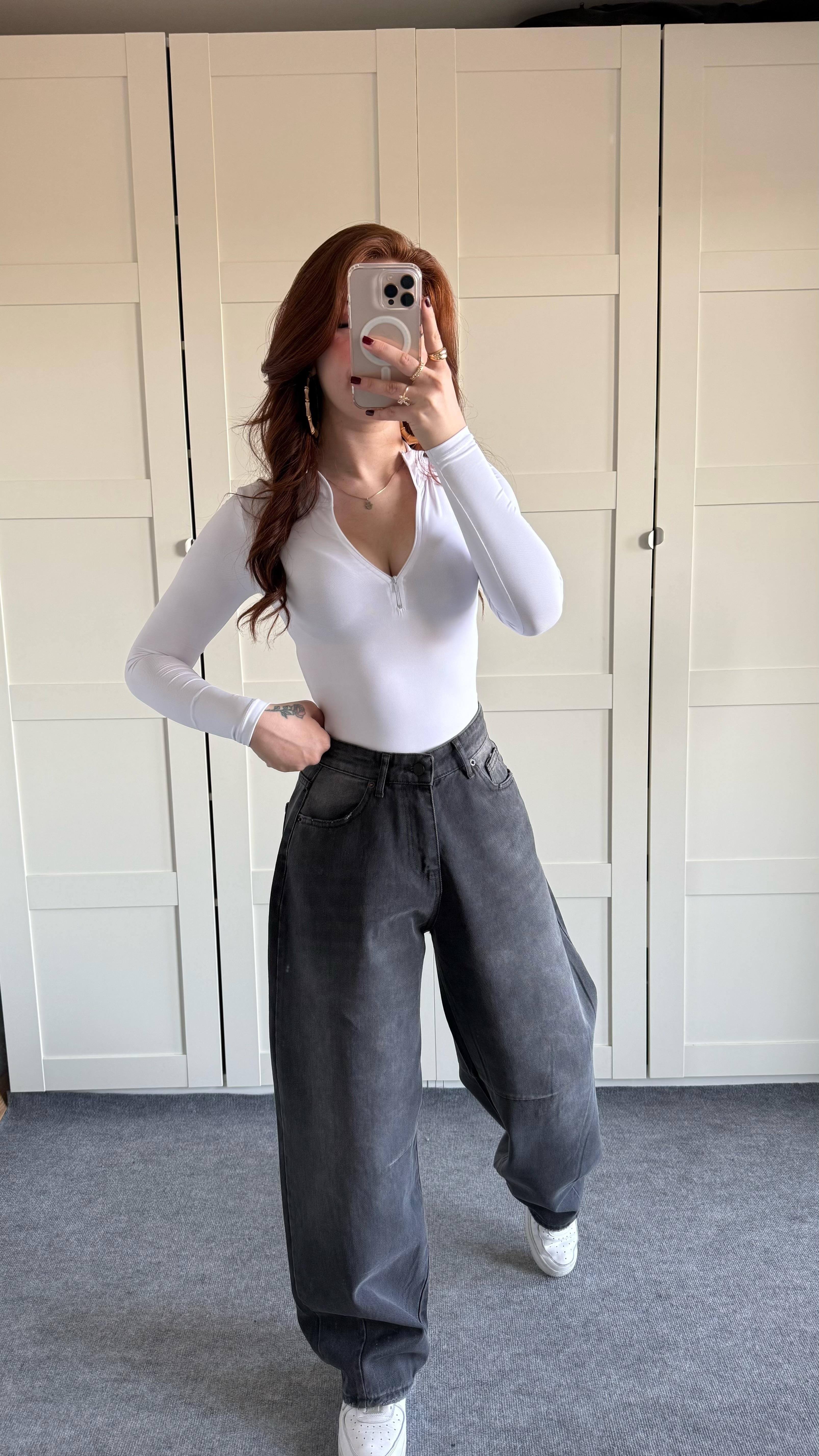 Baggy Bersh. Füme Jeans