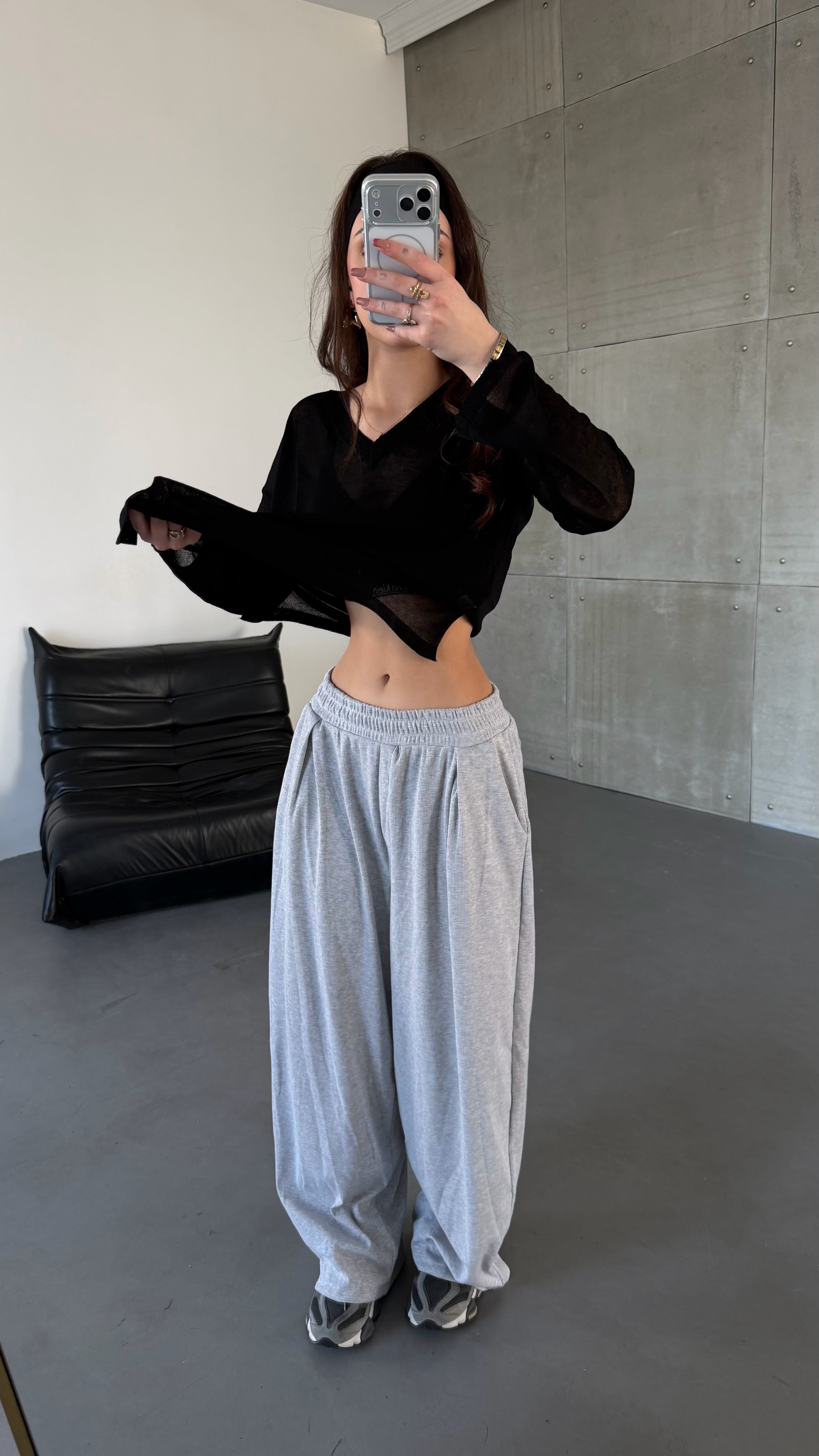 Baggy Fit Salaş Pantolon Gri