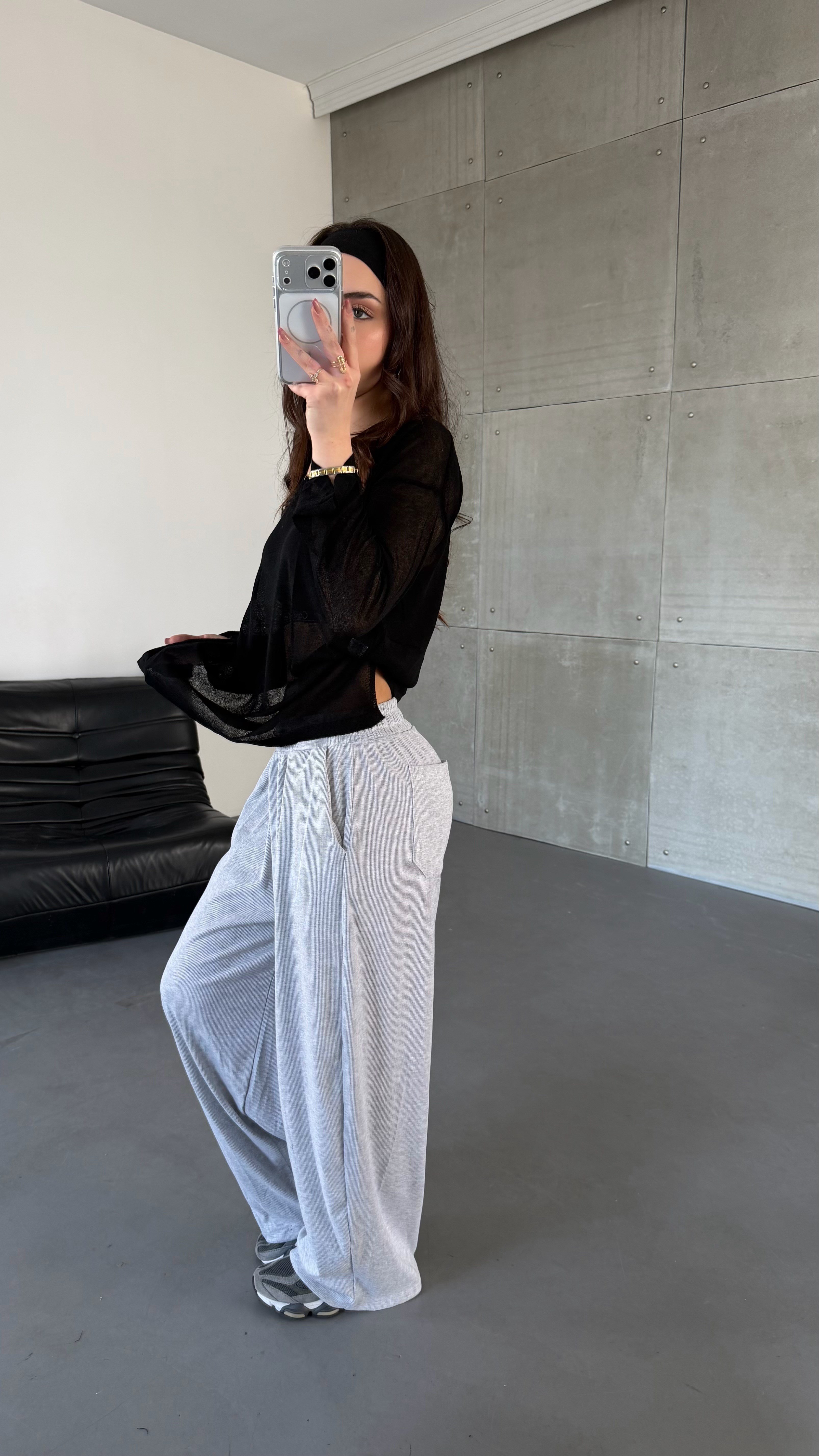 Baggy Fit Salaş Pantolon Gri