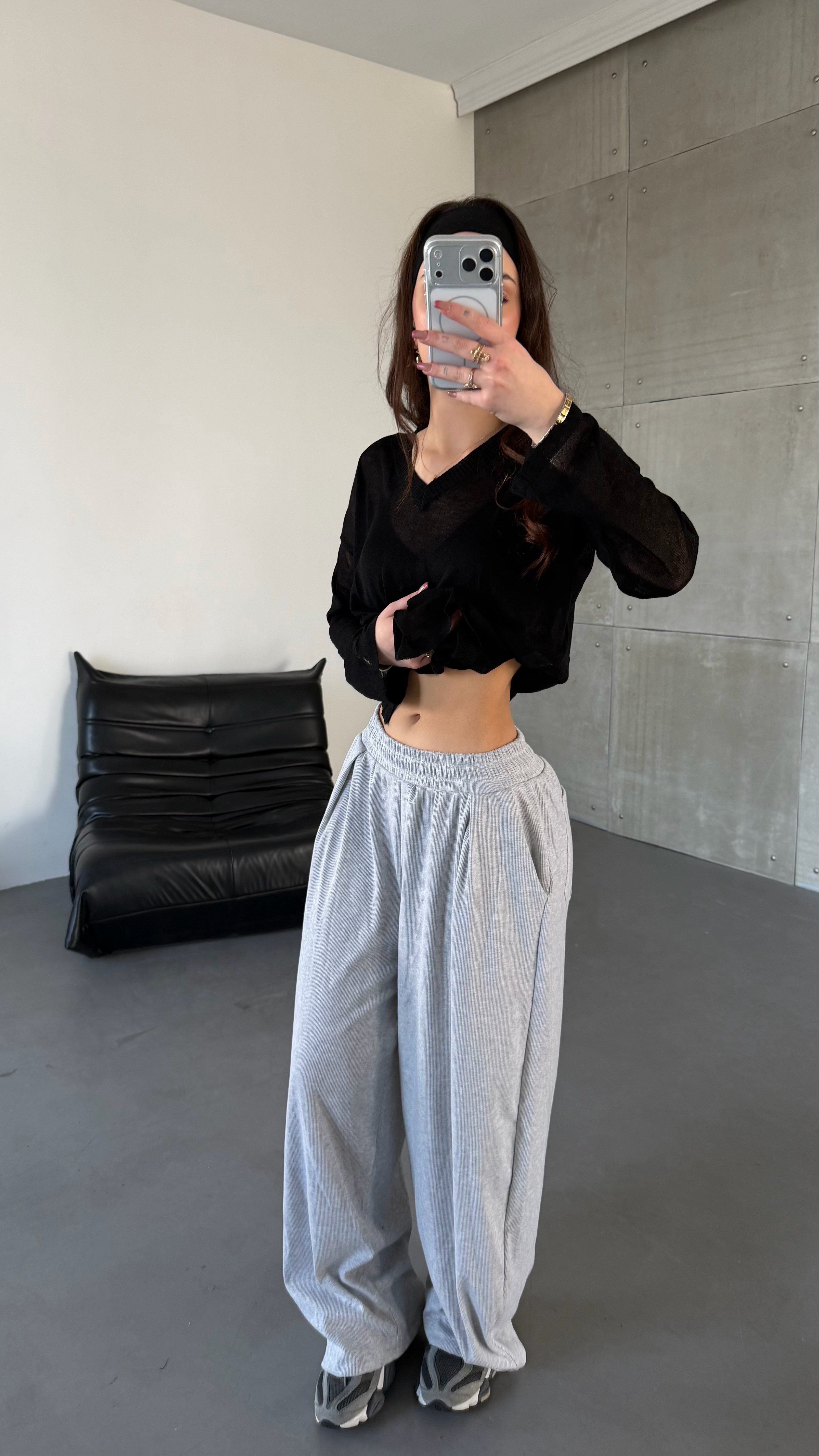 Baggy Fit Salaş Pantolon Gri