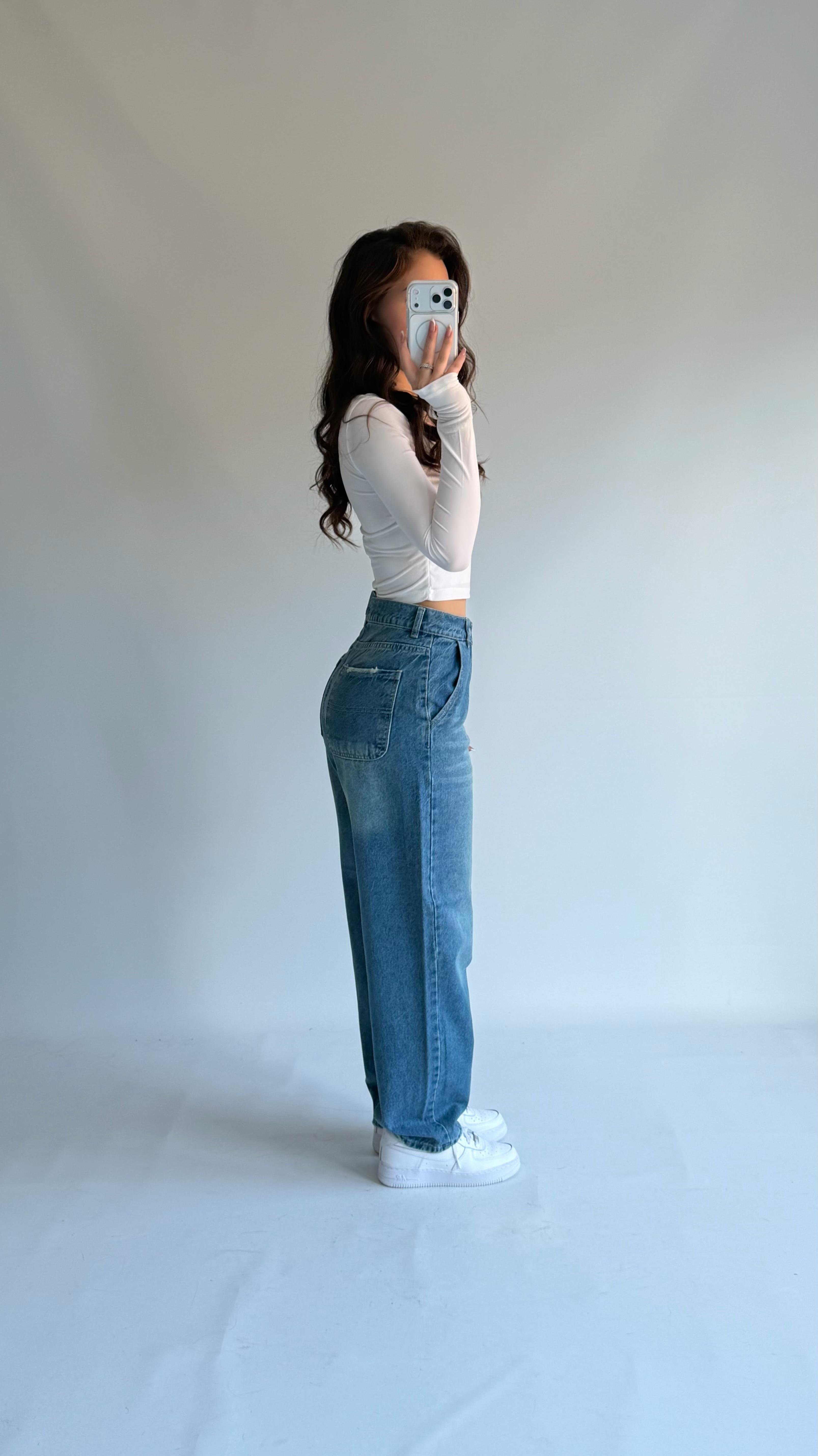 Baggy Scatter Pantolon Mavi