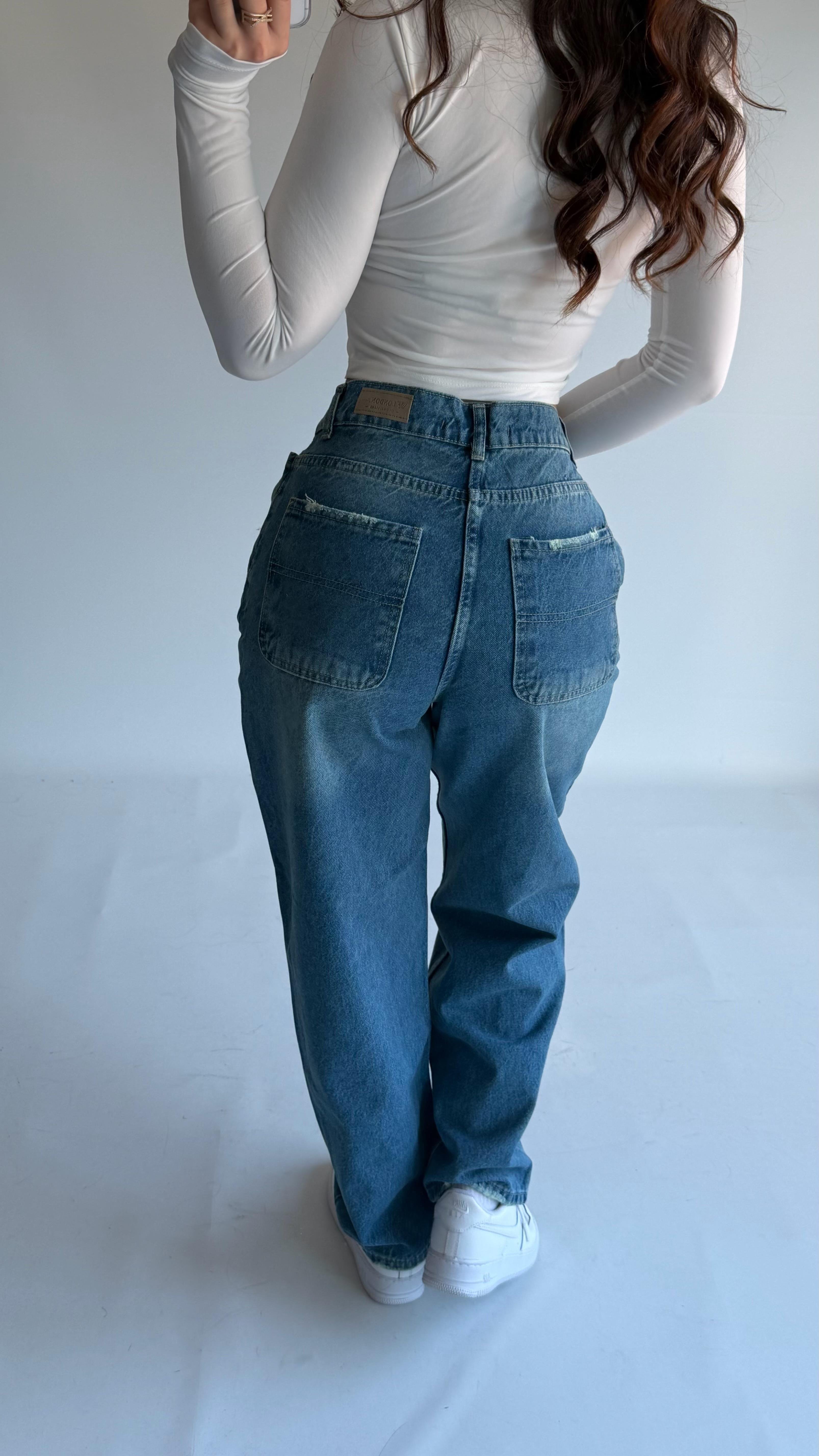Baggy Scatter Pantolon Mavi