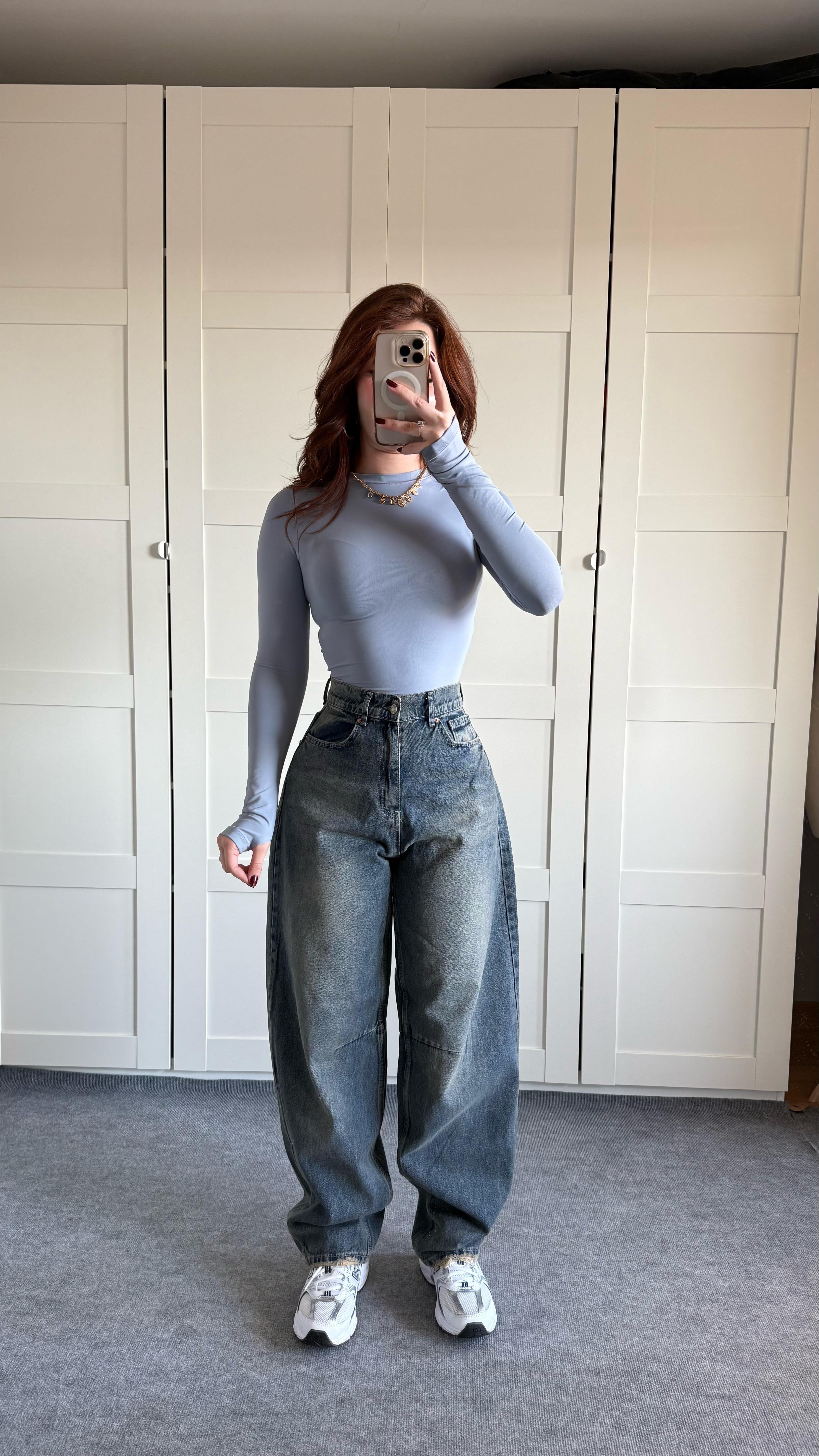 Baggy Vintage Bel Tokalı Pantolon