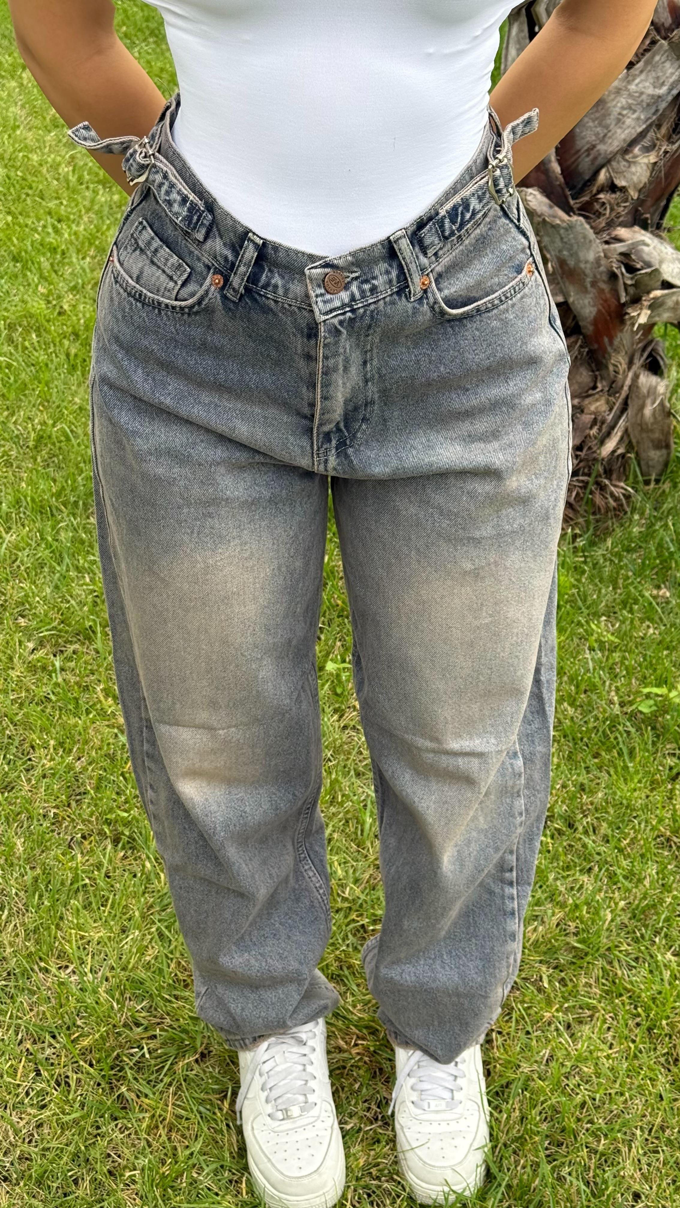 Baggy Viral Jeans Çift Kemer Brandon