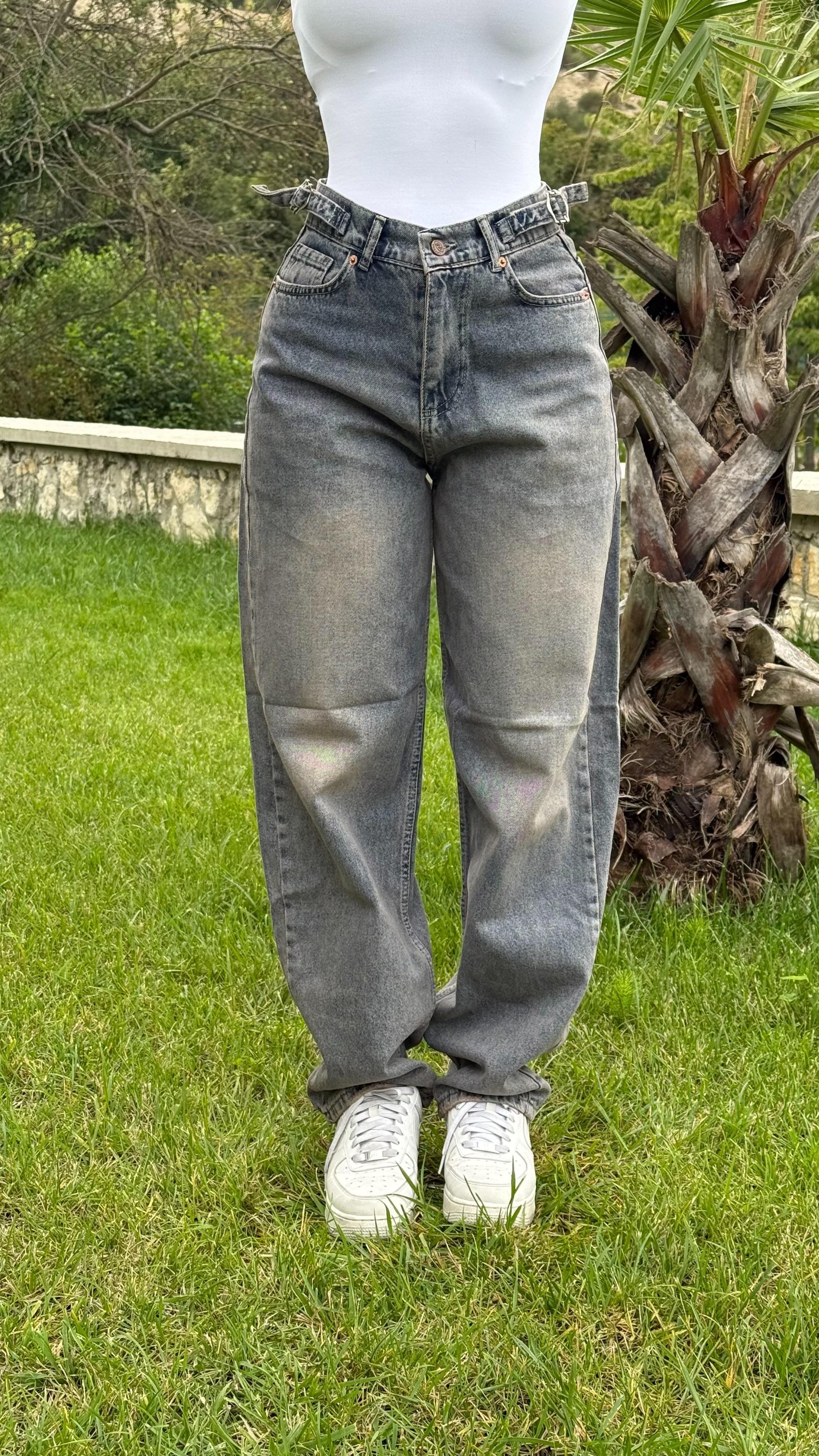 Baggy Viral Jeans Çift Kemer Brandon