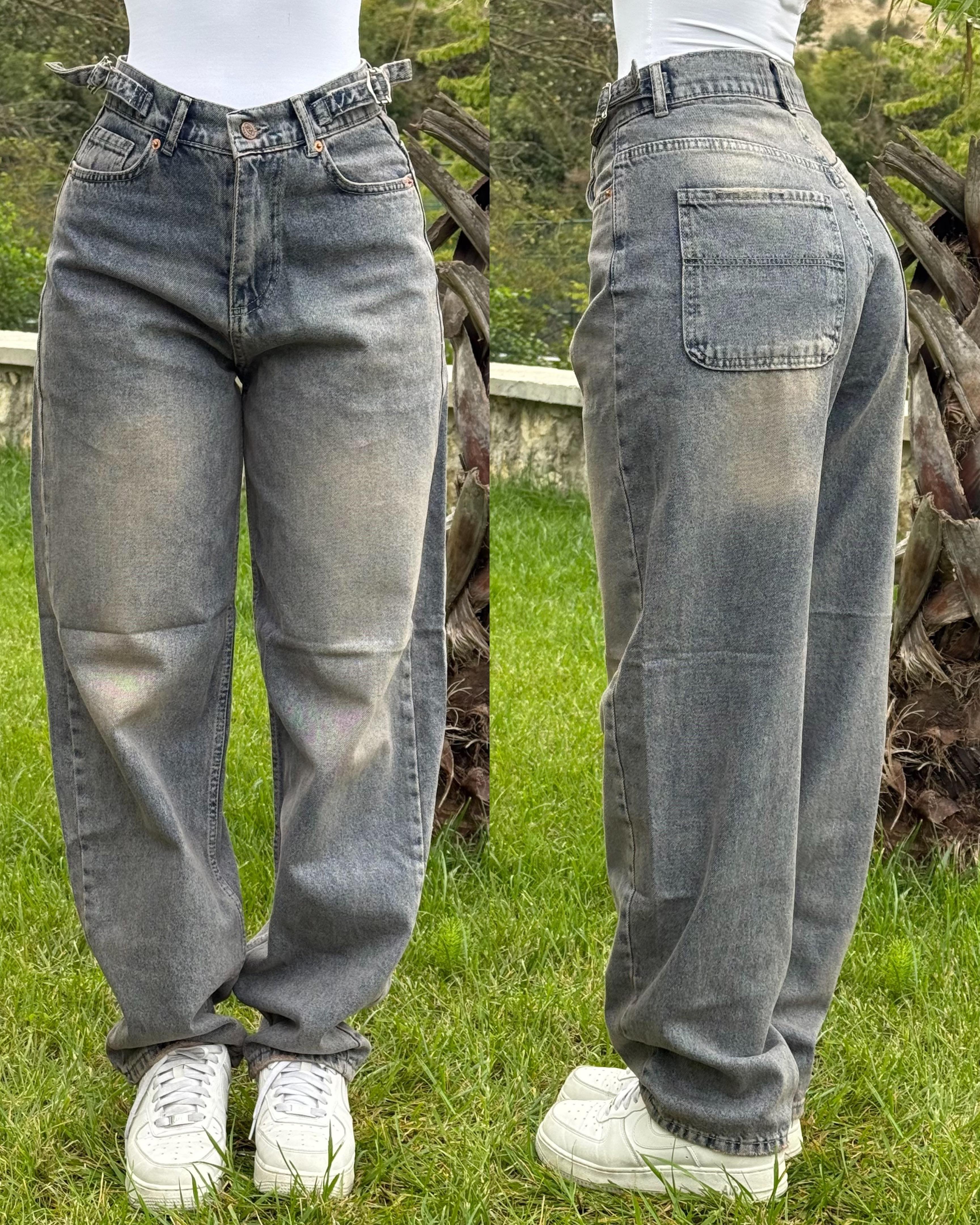 Baggy Viral Jeans Çift Kemer Brandon