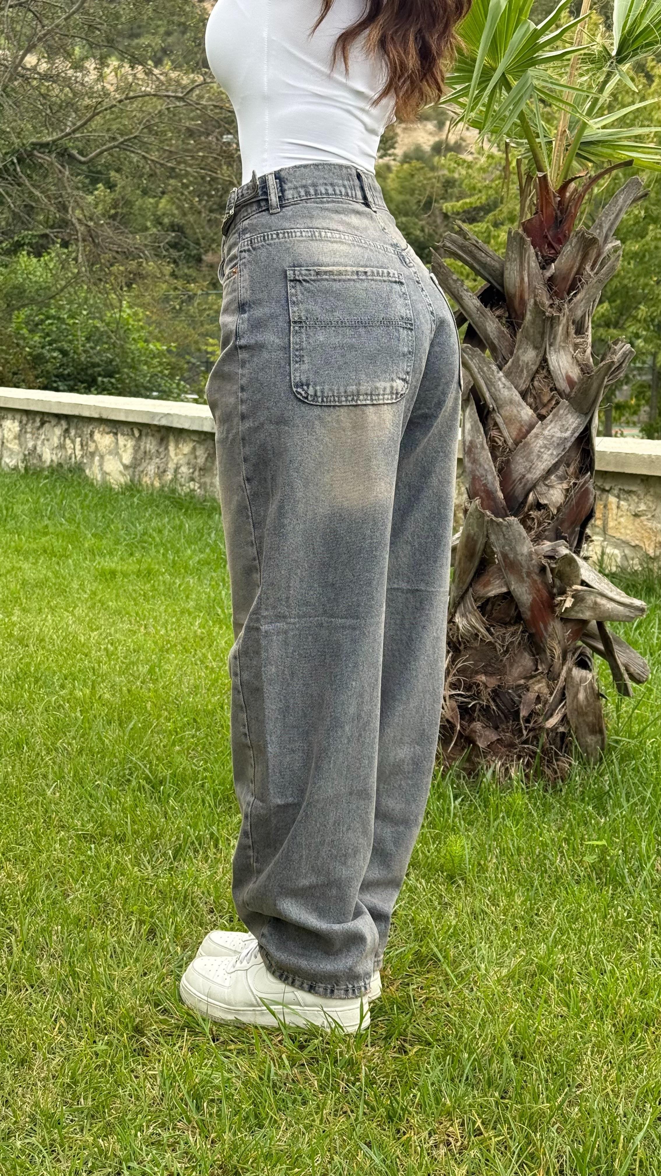 Baggy Viral Jeans Çift Kemer Brandon