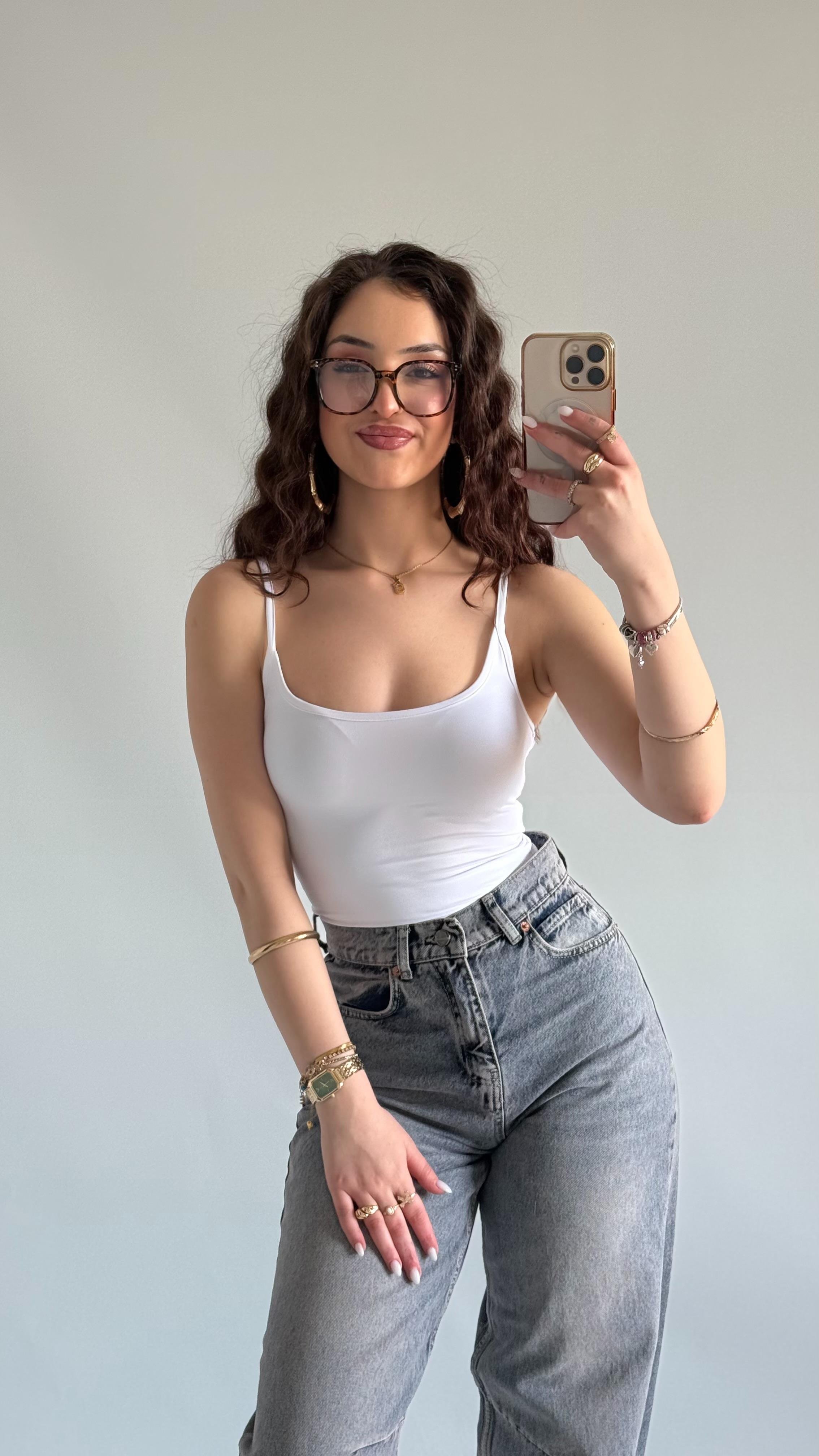 Basıc İp Askılı Atlet Beyaz