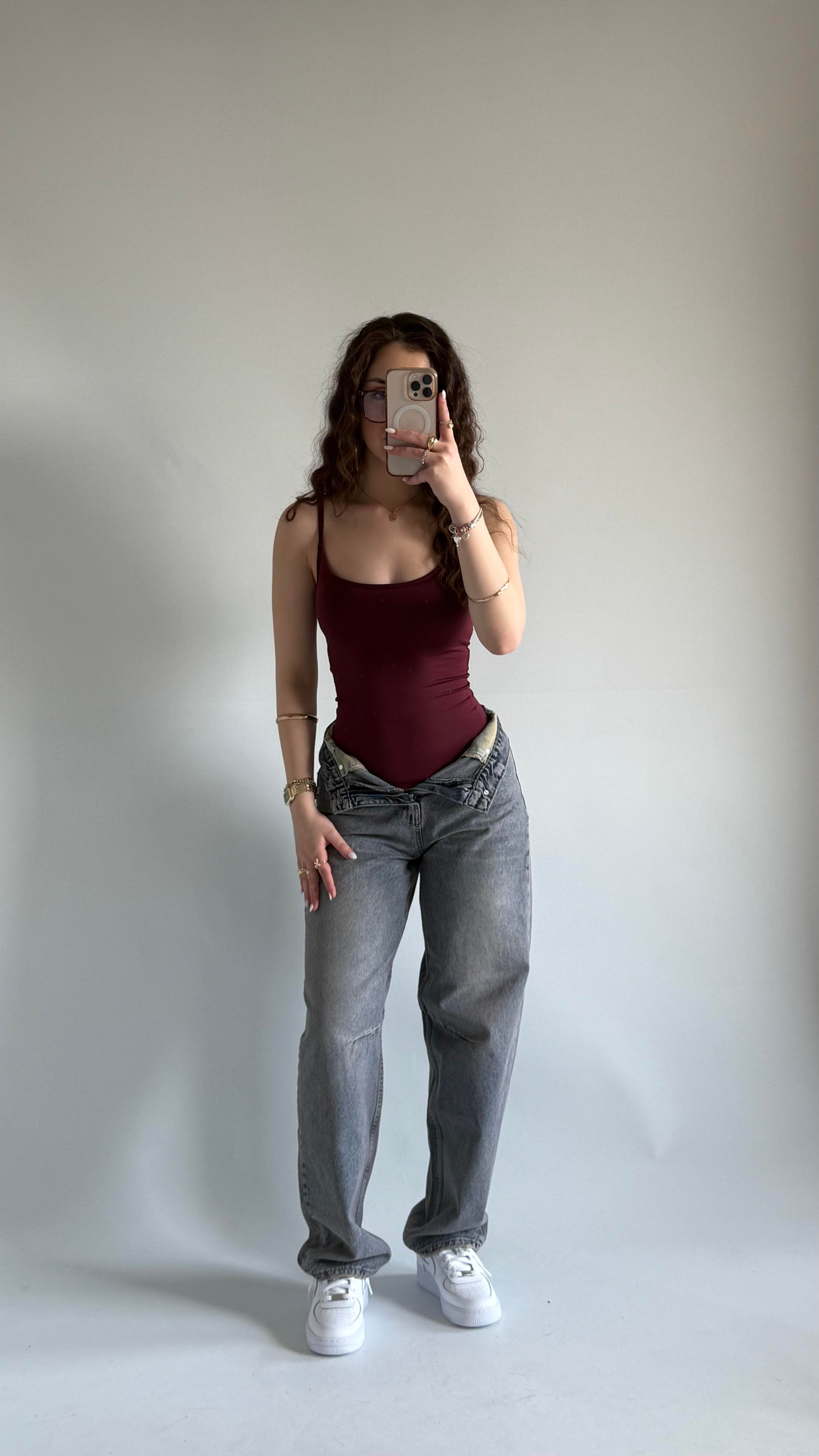 Basıc İp Askılı Atlet Bordo