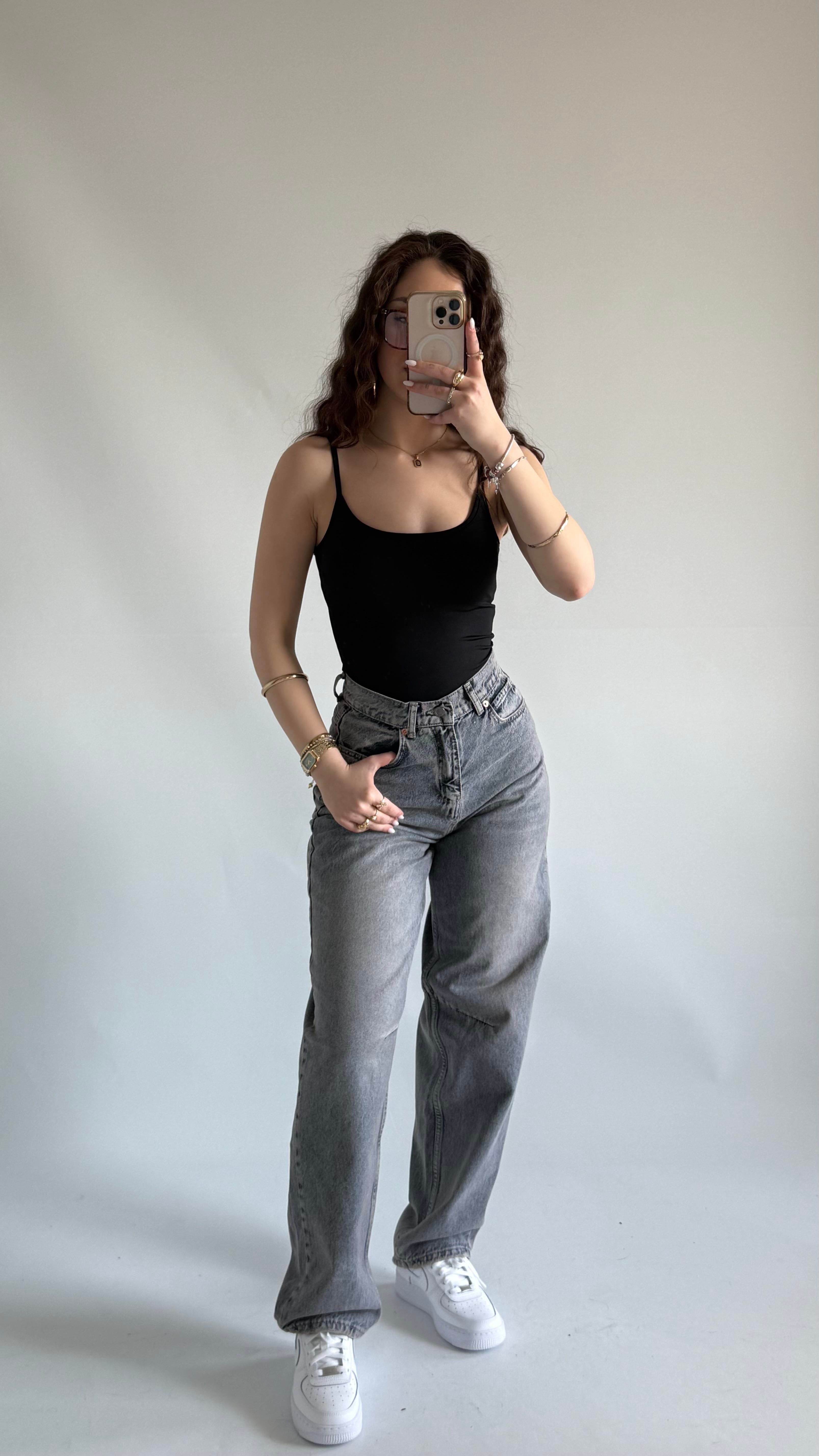 Basıc İp Askılı Atlet Siyah