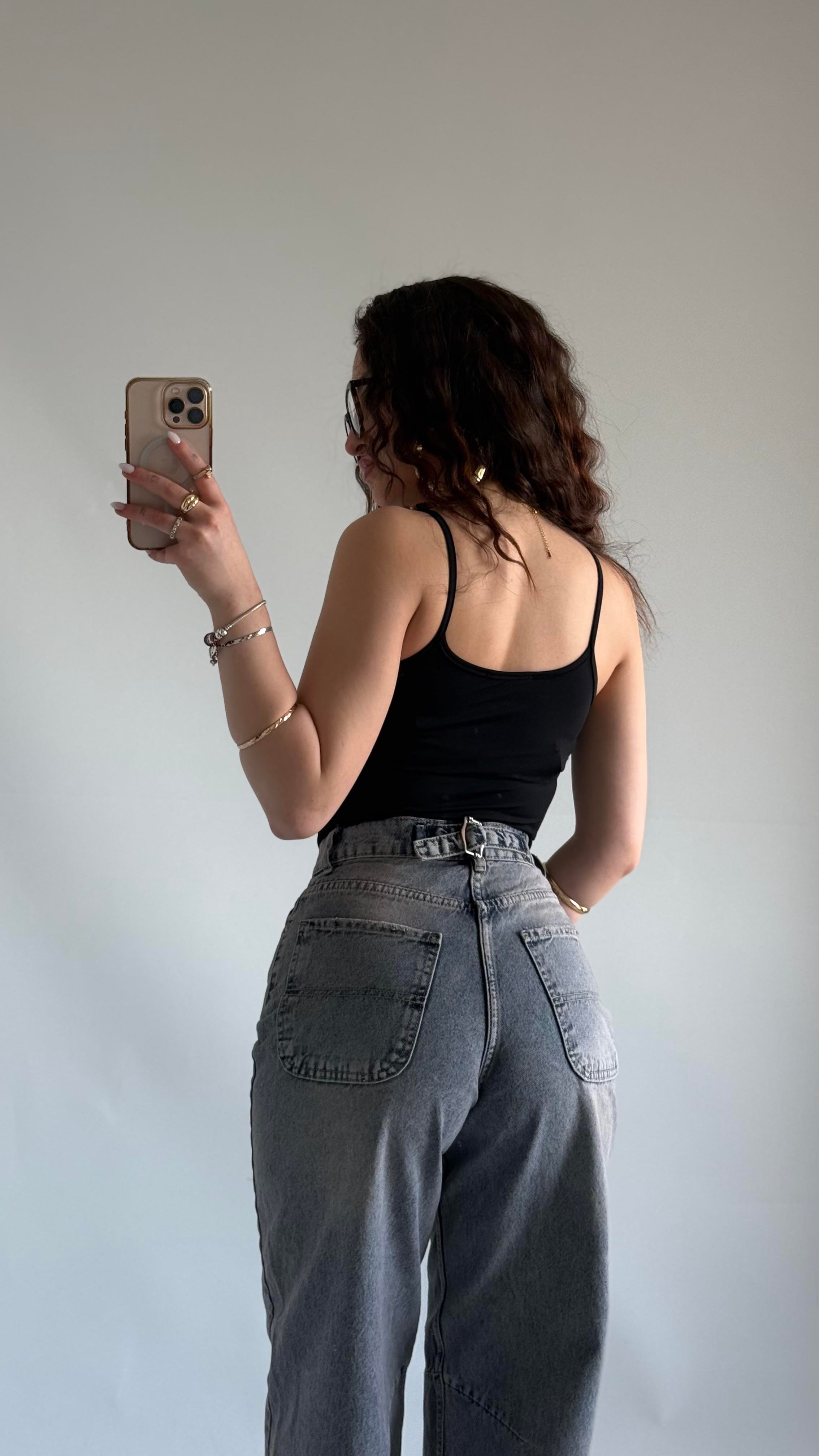 Basıc İp Askılı Atlet Siyah