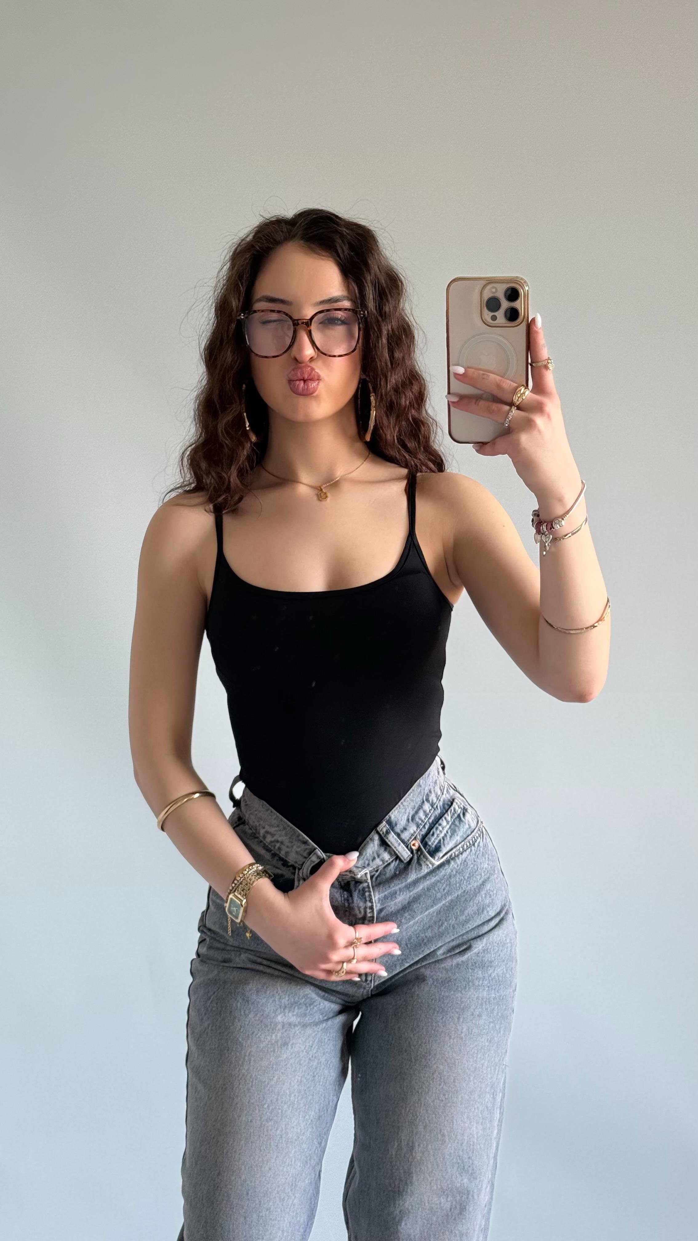 Basıc İp Askılı Atlet Siyah