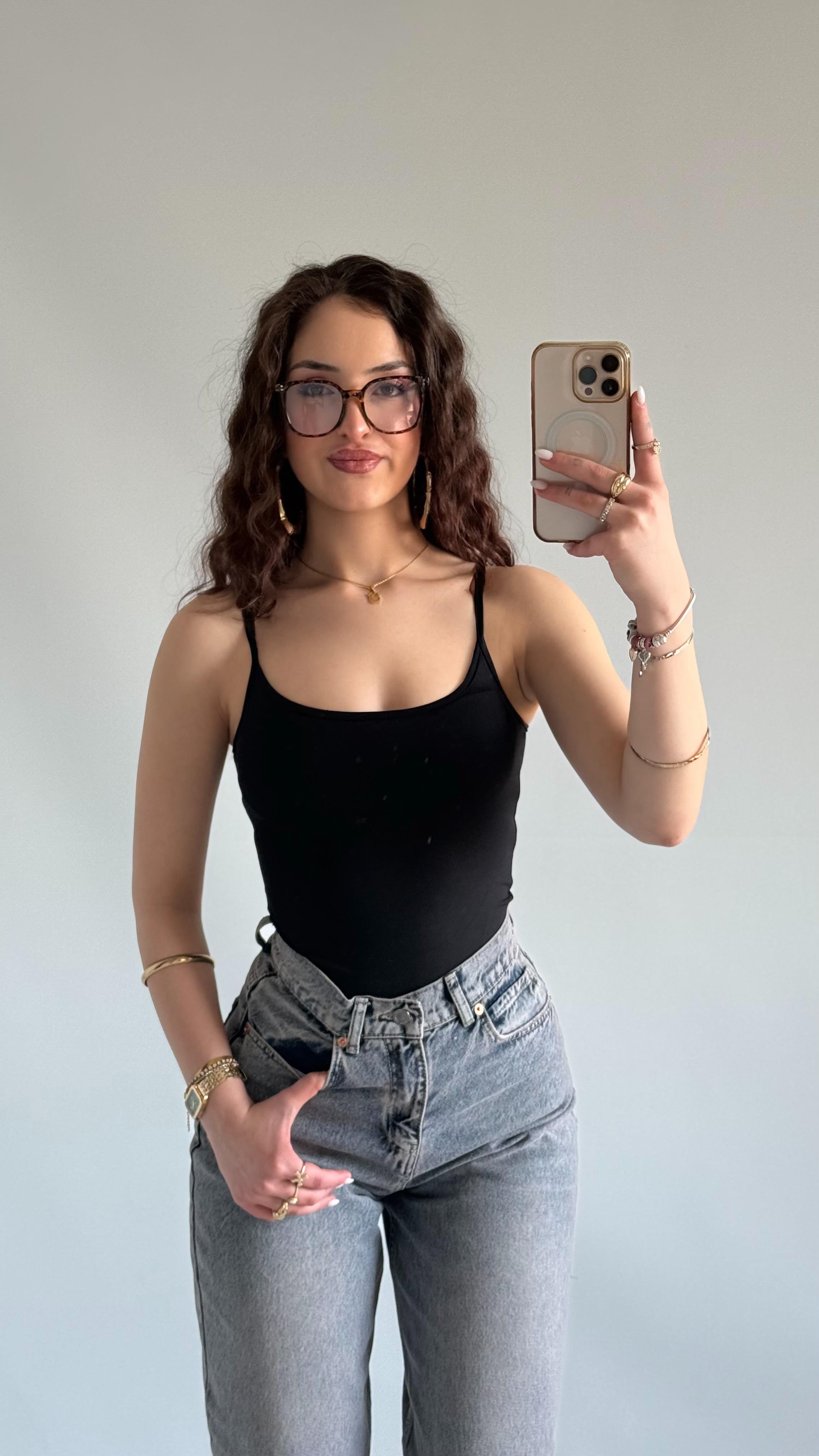 Basıc İp Askılı Atlet Siyah