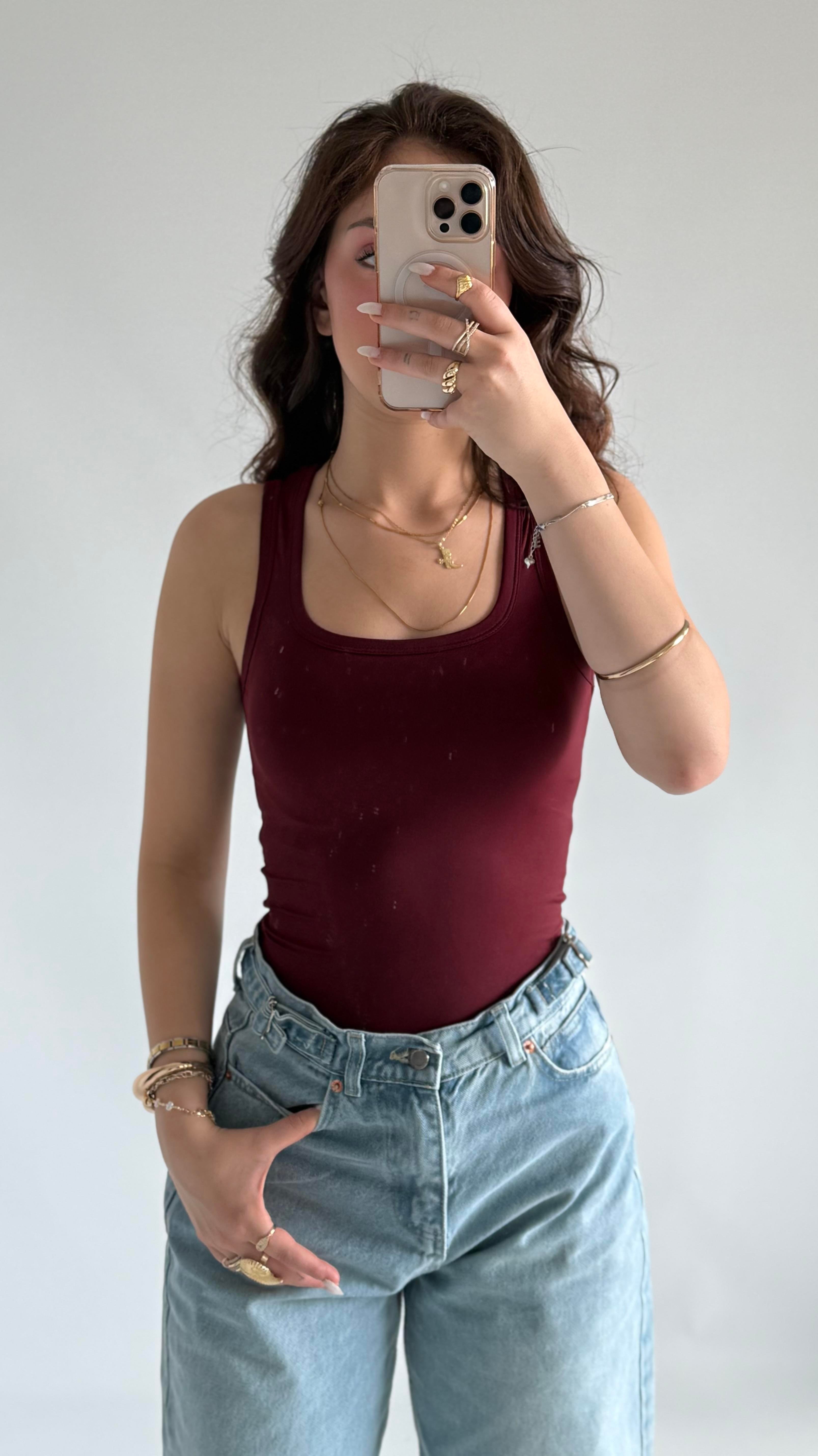 BASIC KARE YAKA ATLET BORDO