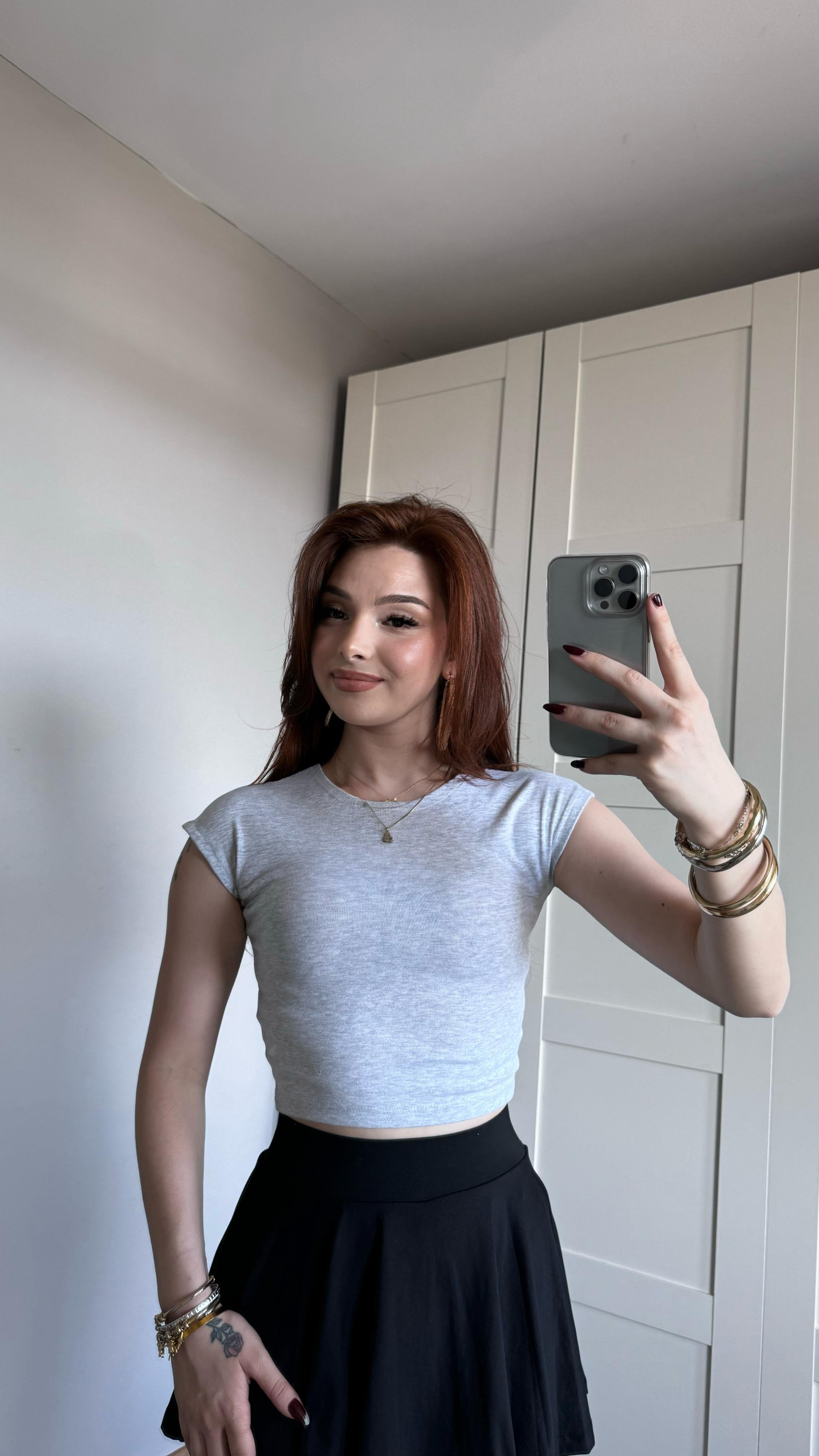 Basıc Kısa Gri Tişört