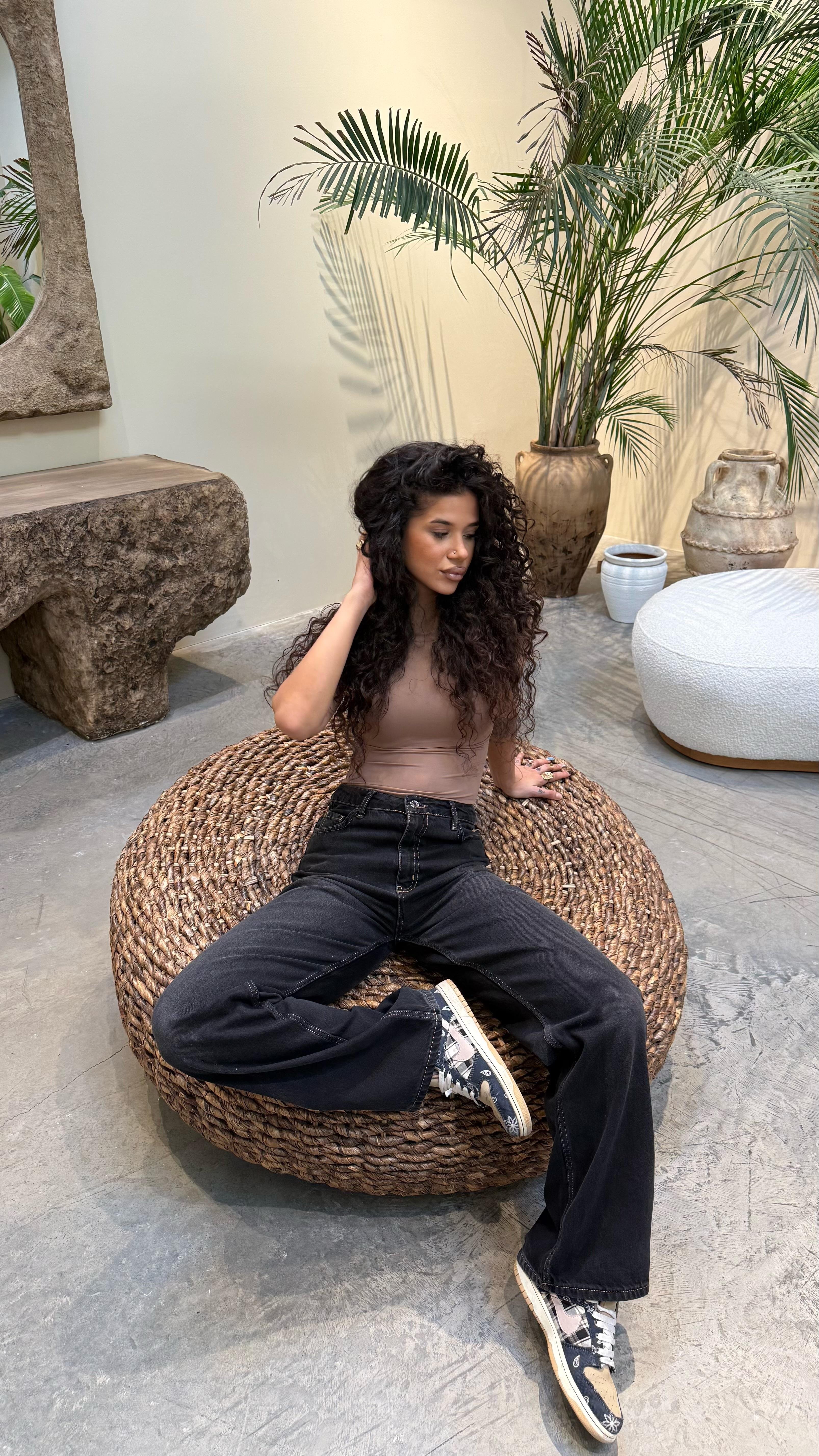 Basıc Kısa Kol Bodysuit Bej 