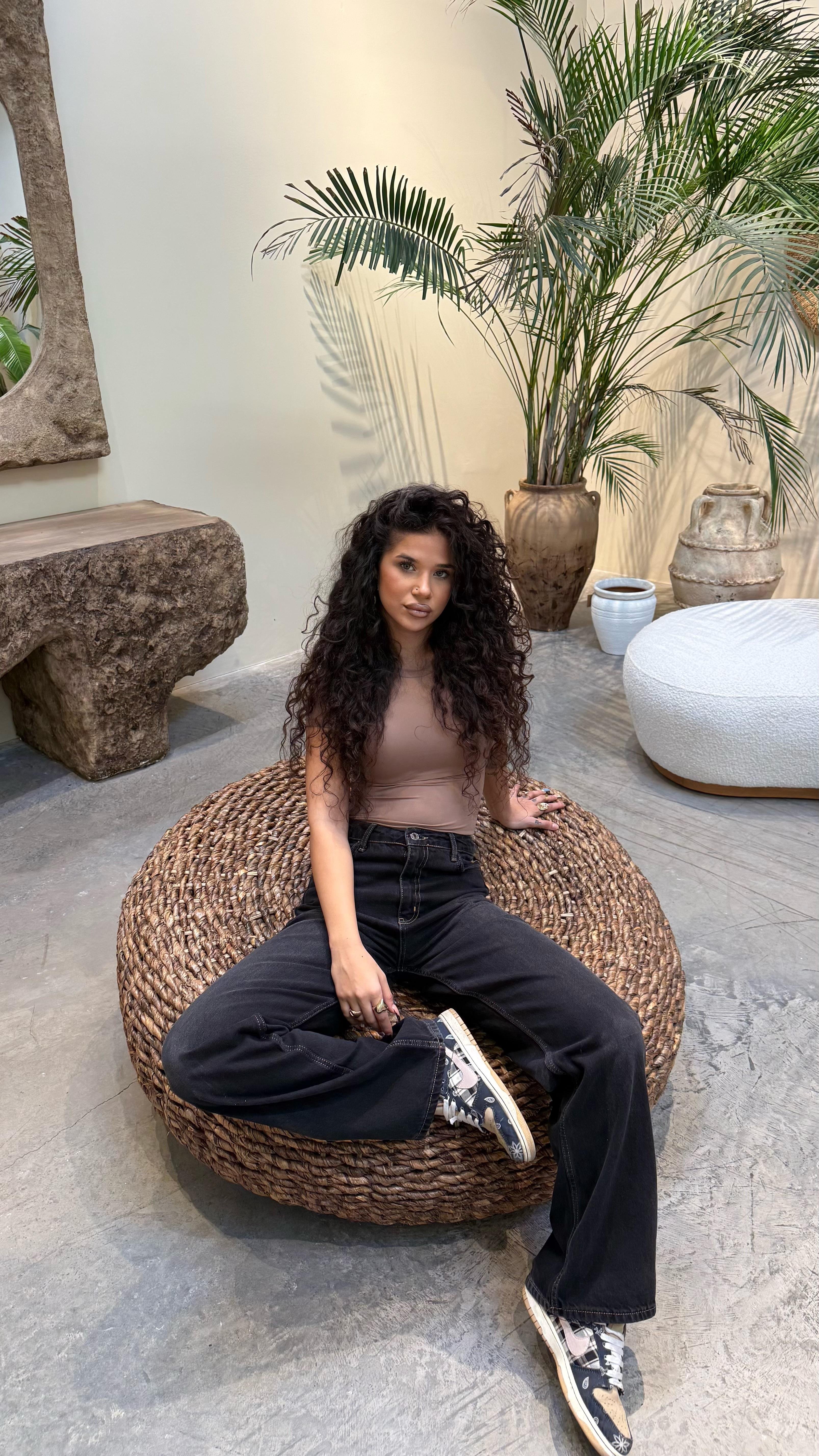 Basıc Kısa Kol Bodysuit Bej 