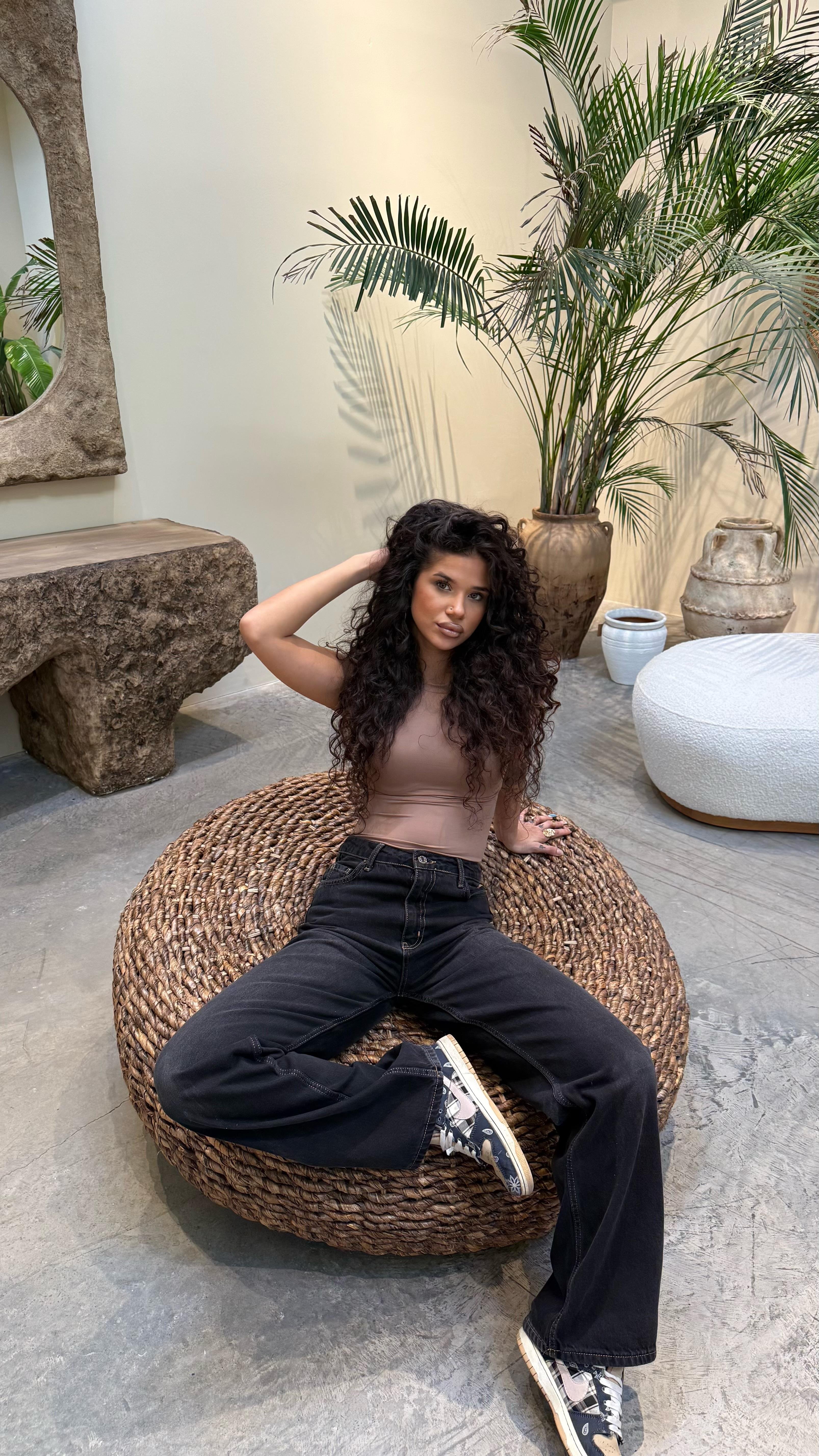 Basıc Kısa Kol Bodysuit Bej 