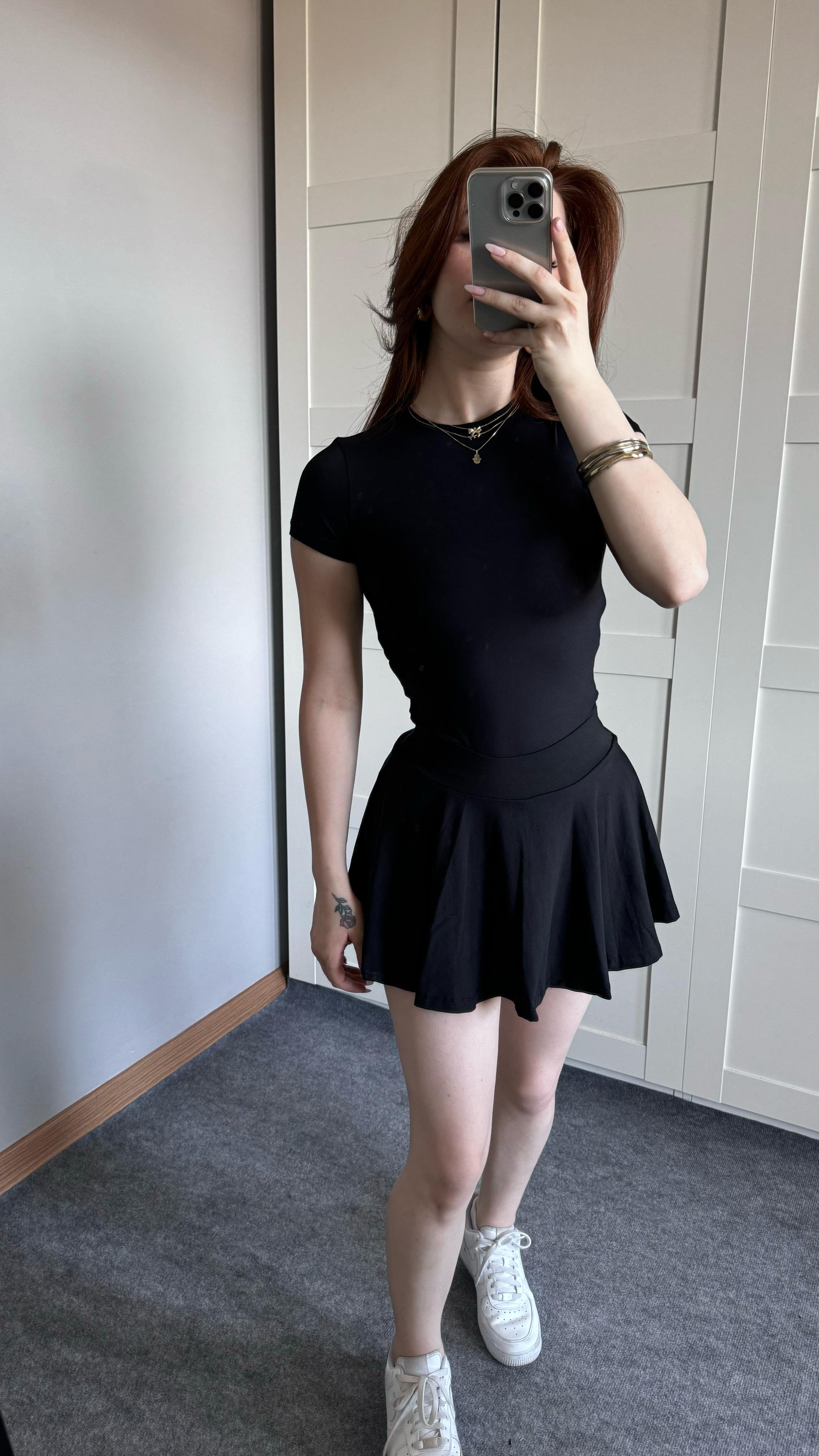 Basıc Kısa Kol Bodysuit Siyah