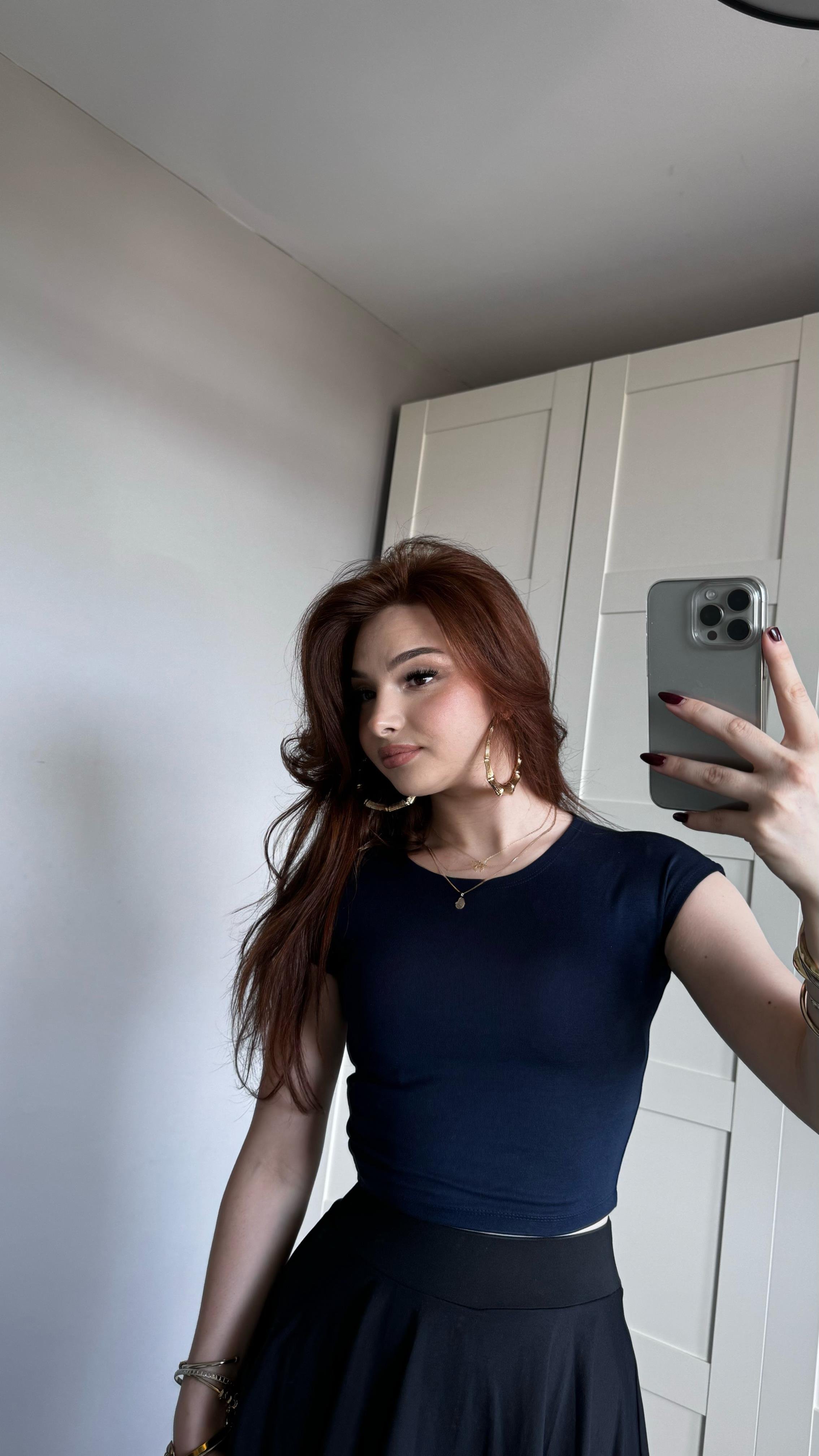 Basıc Kısa Lacivert Tişört