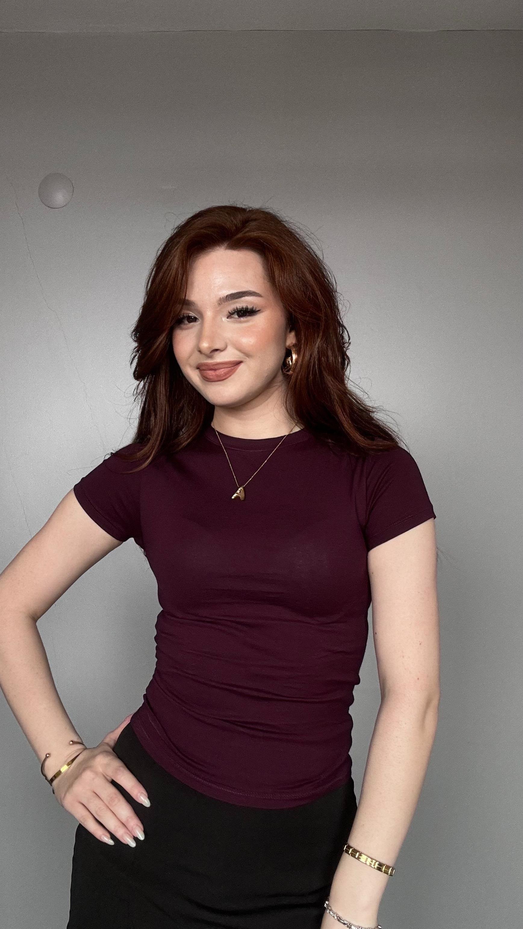 Basıc Koyu Mor Tişört