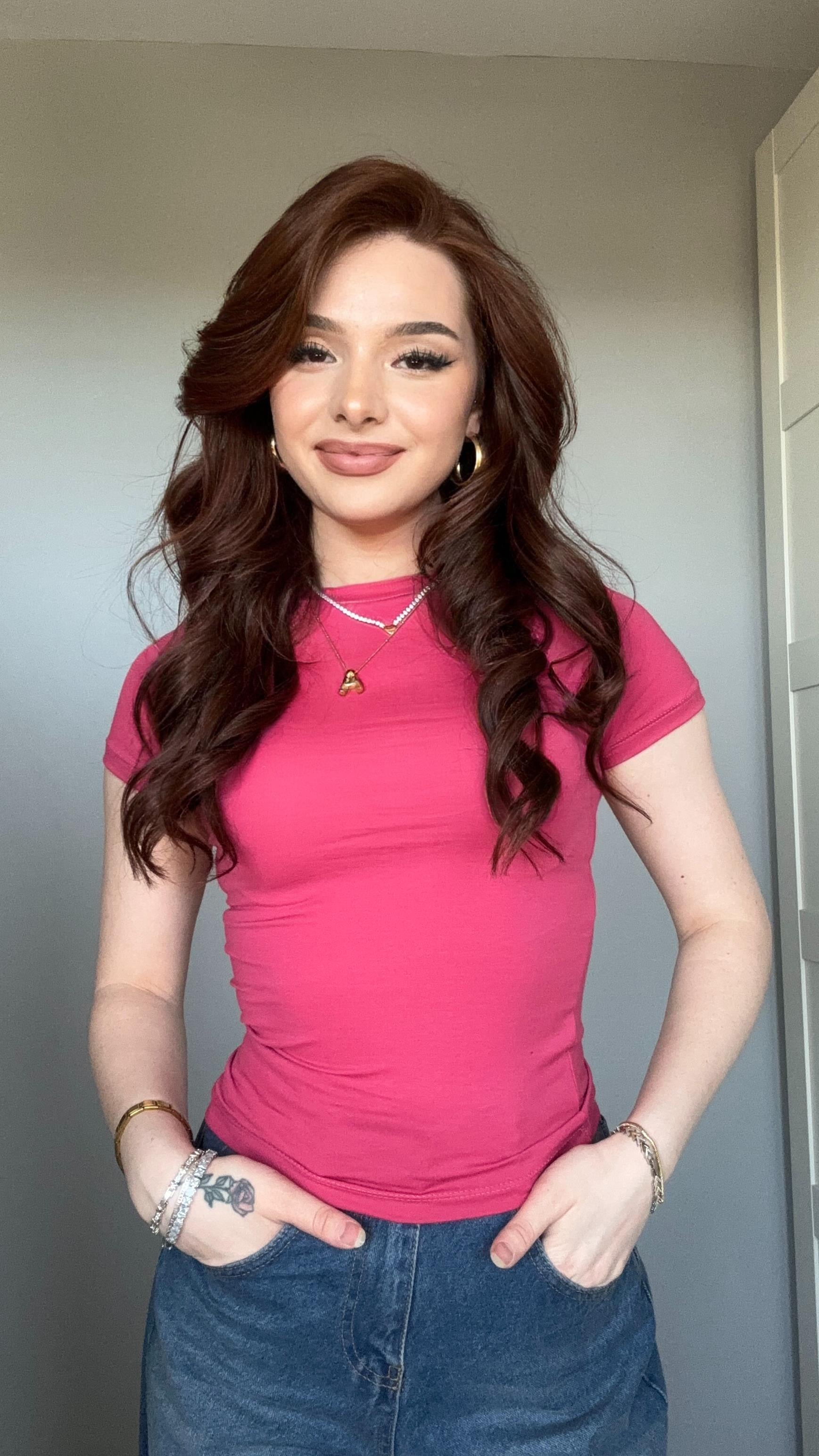 Basıc Koyu Pembe Tişört