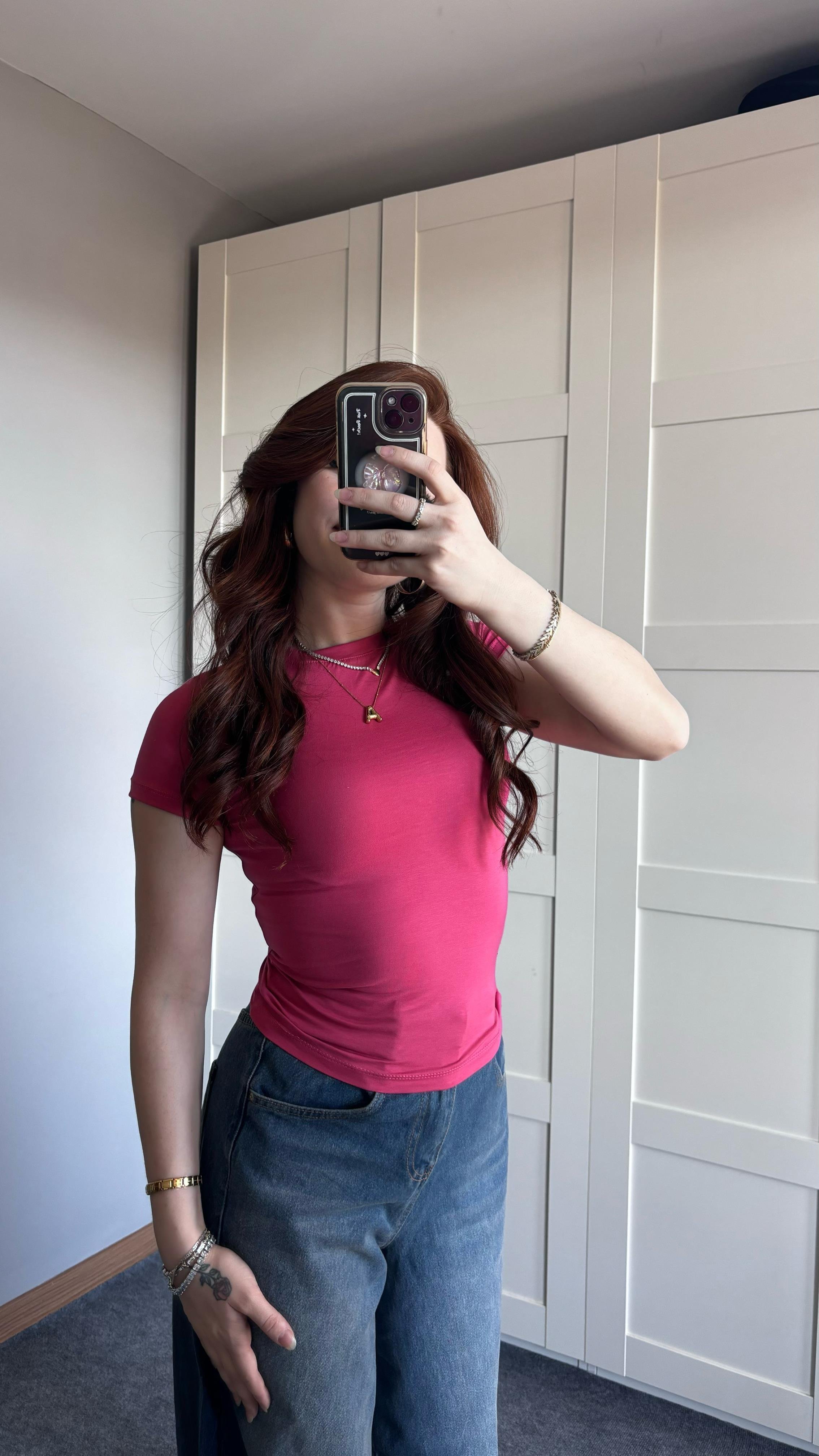 Basıc Koyu Pembe Tişört