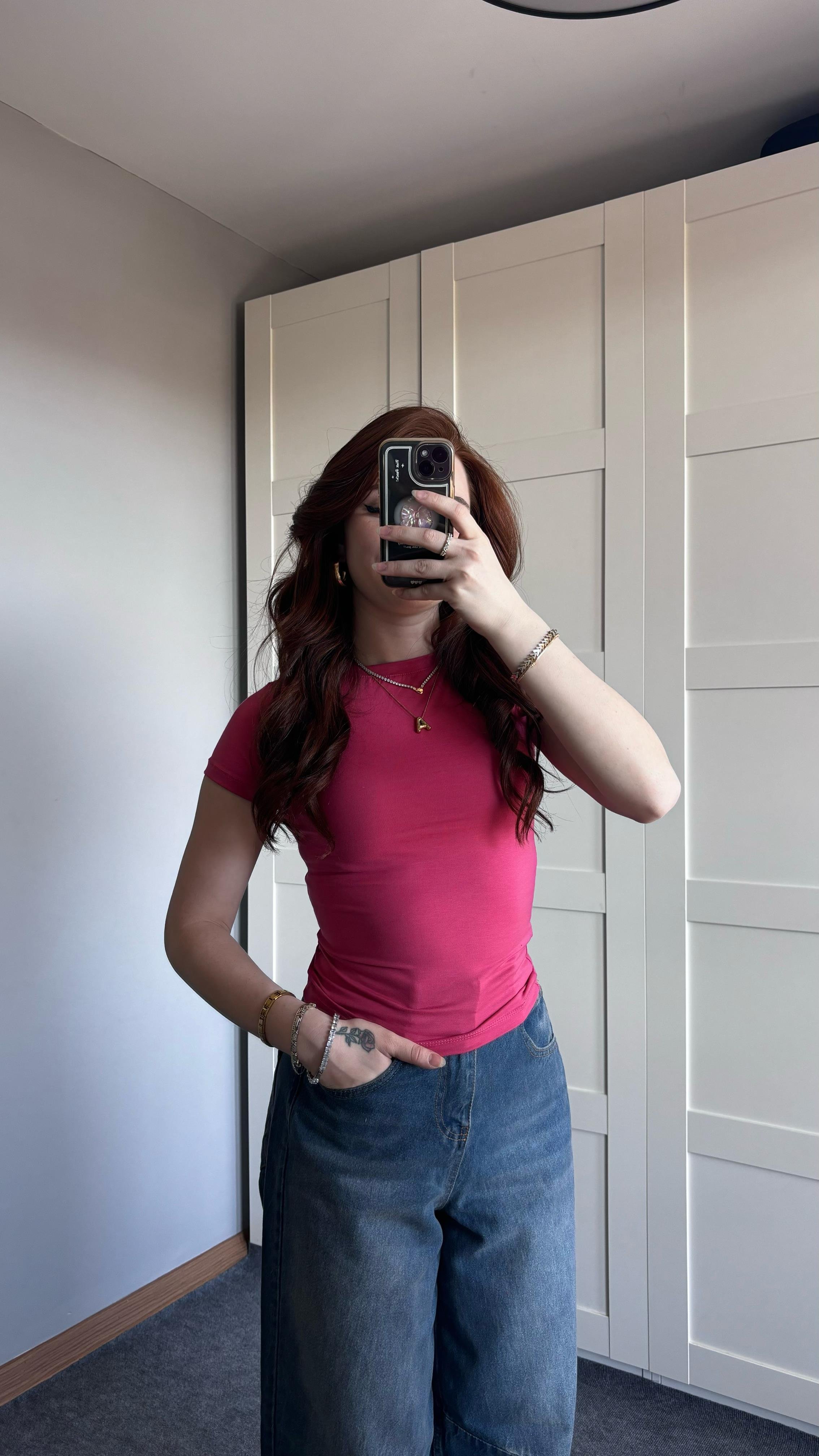 Basıc Koyu Pembe Tişört