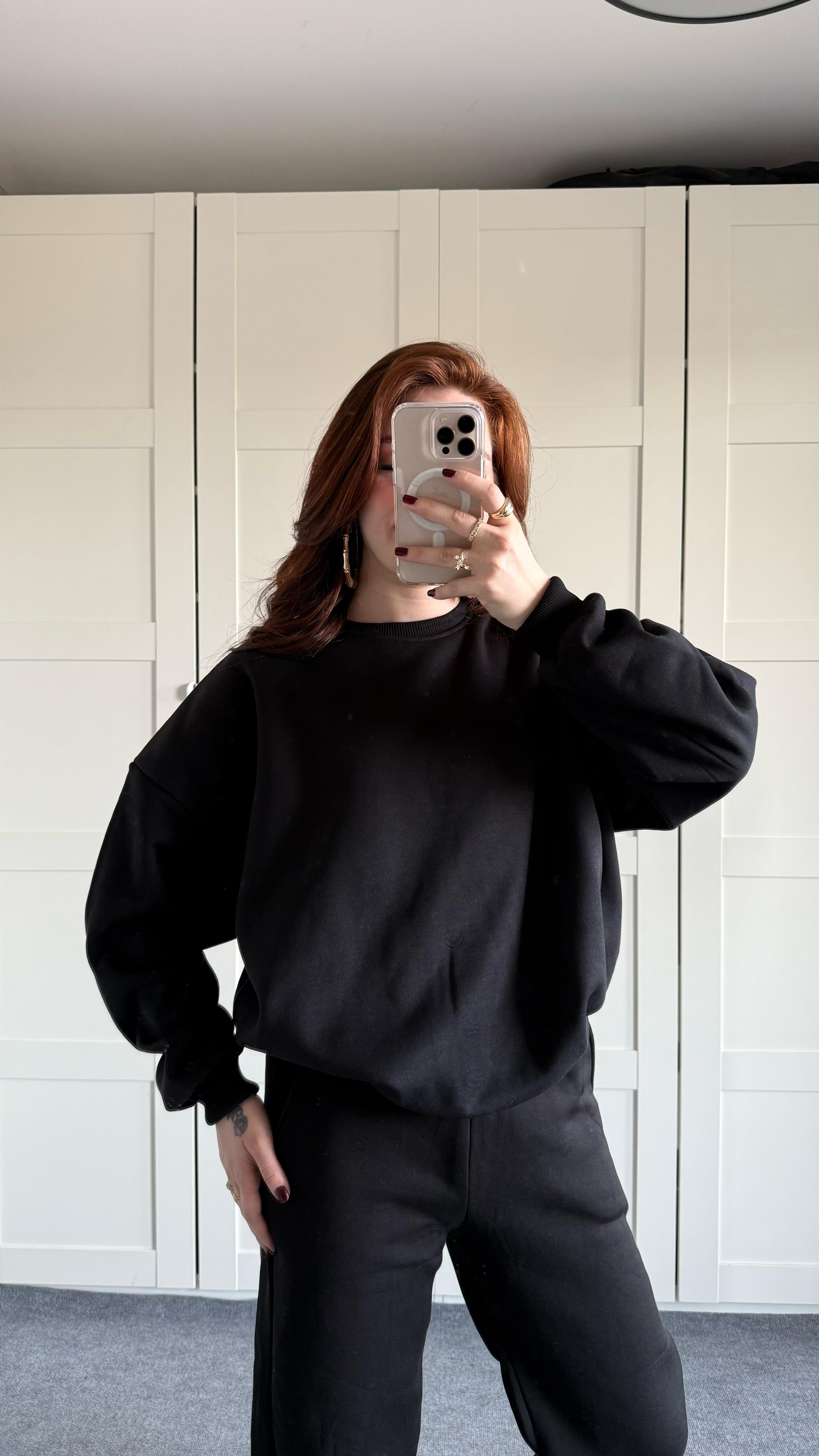 Basıc Oversize Sweat Siyah