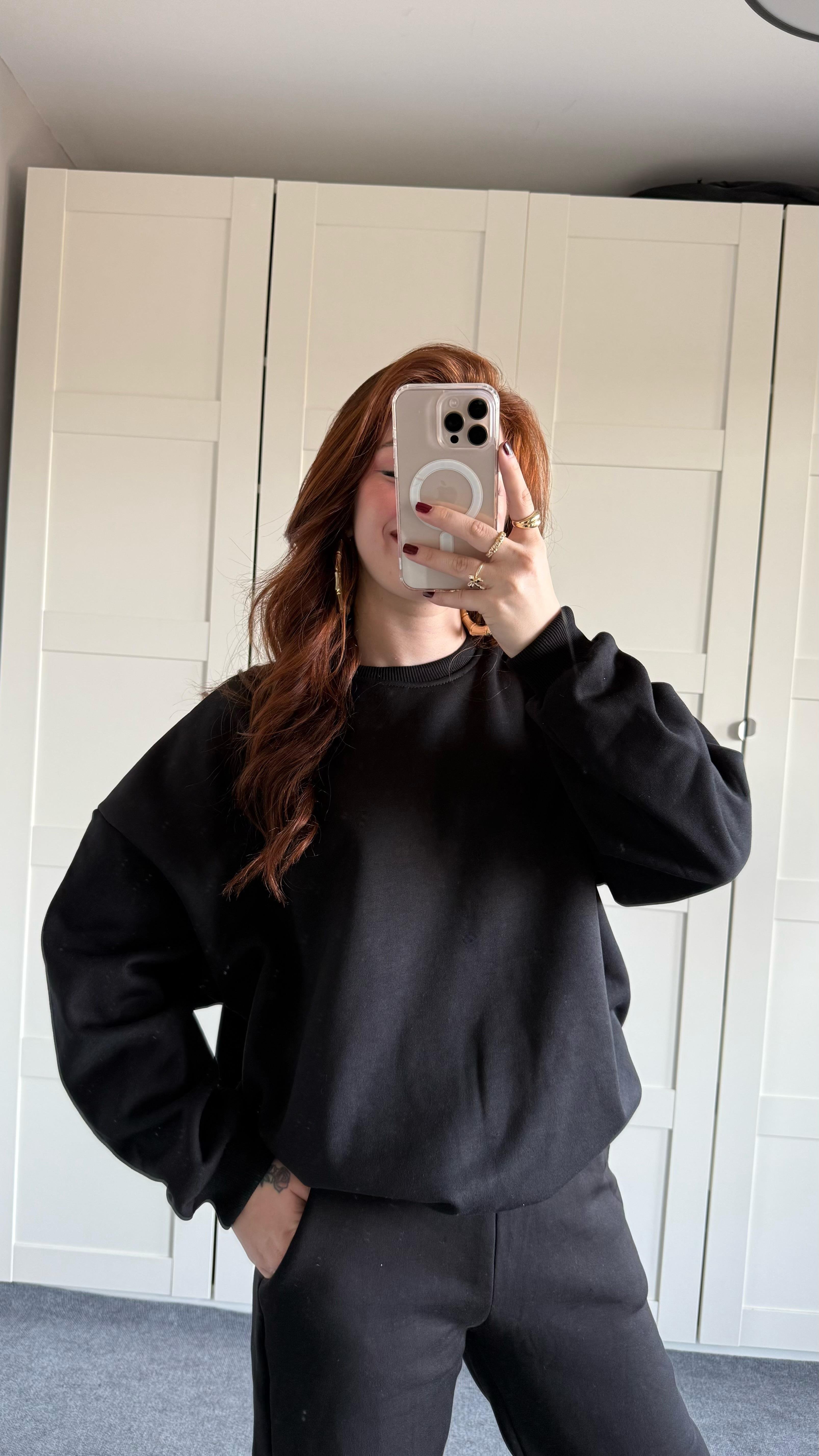 Basıc Oversize Sweat Siyah