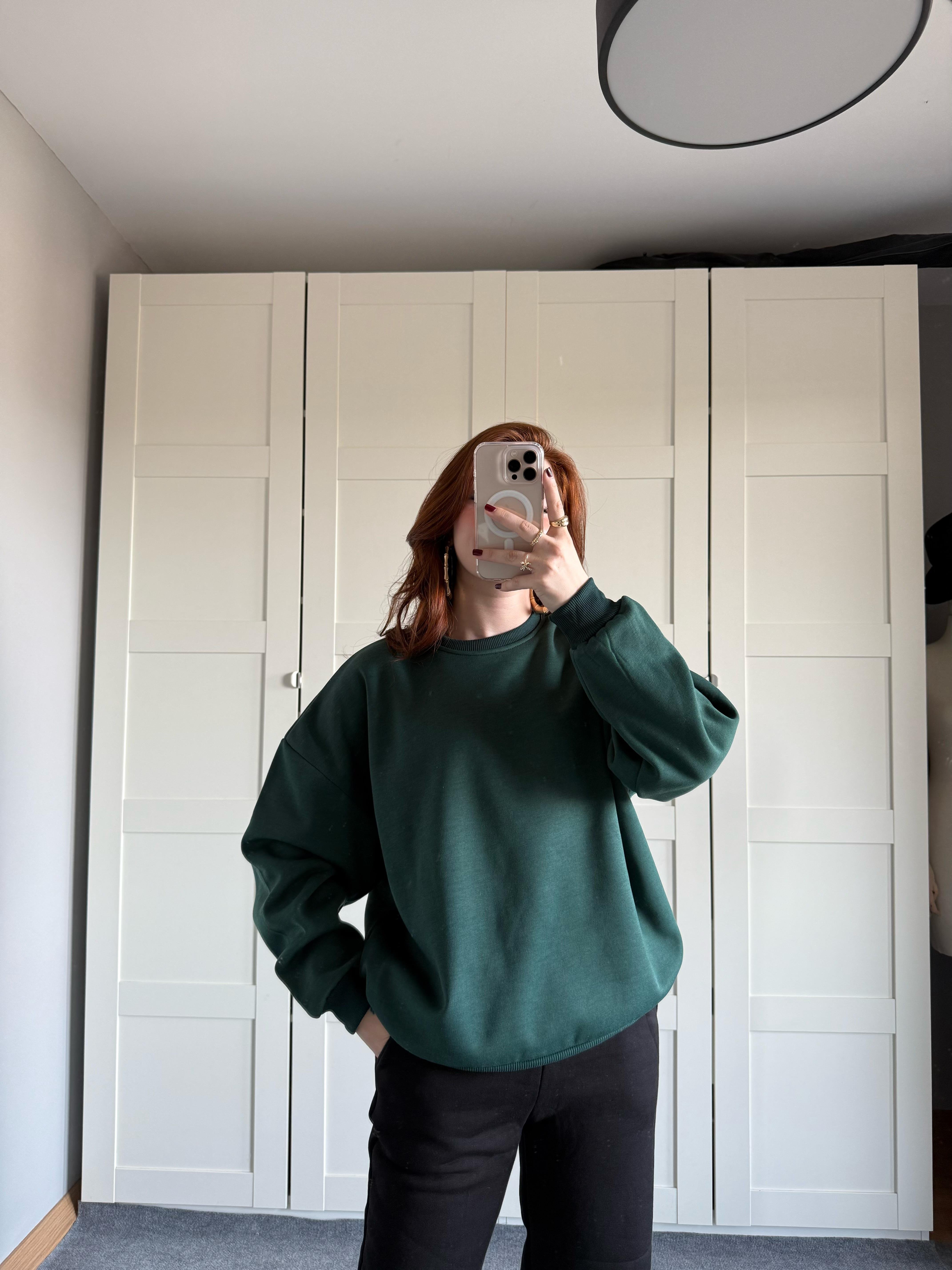 Basıc Oversize Sweat Yeşil