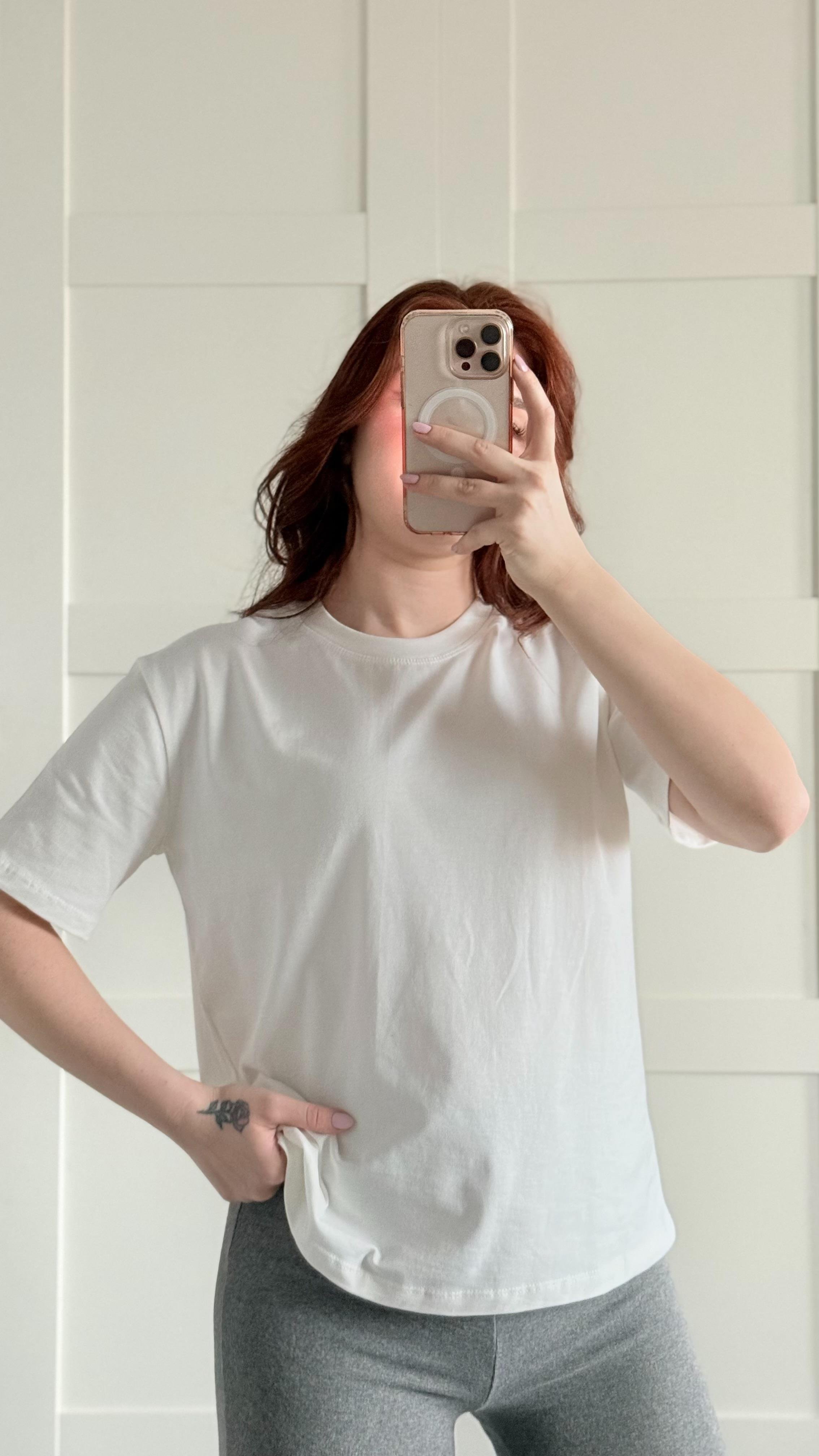 Basıc Oversize Tişört Beyaz