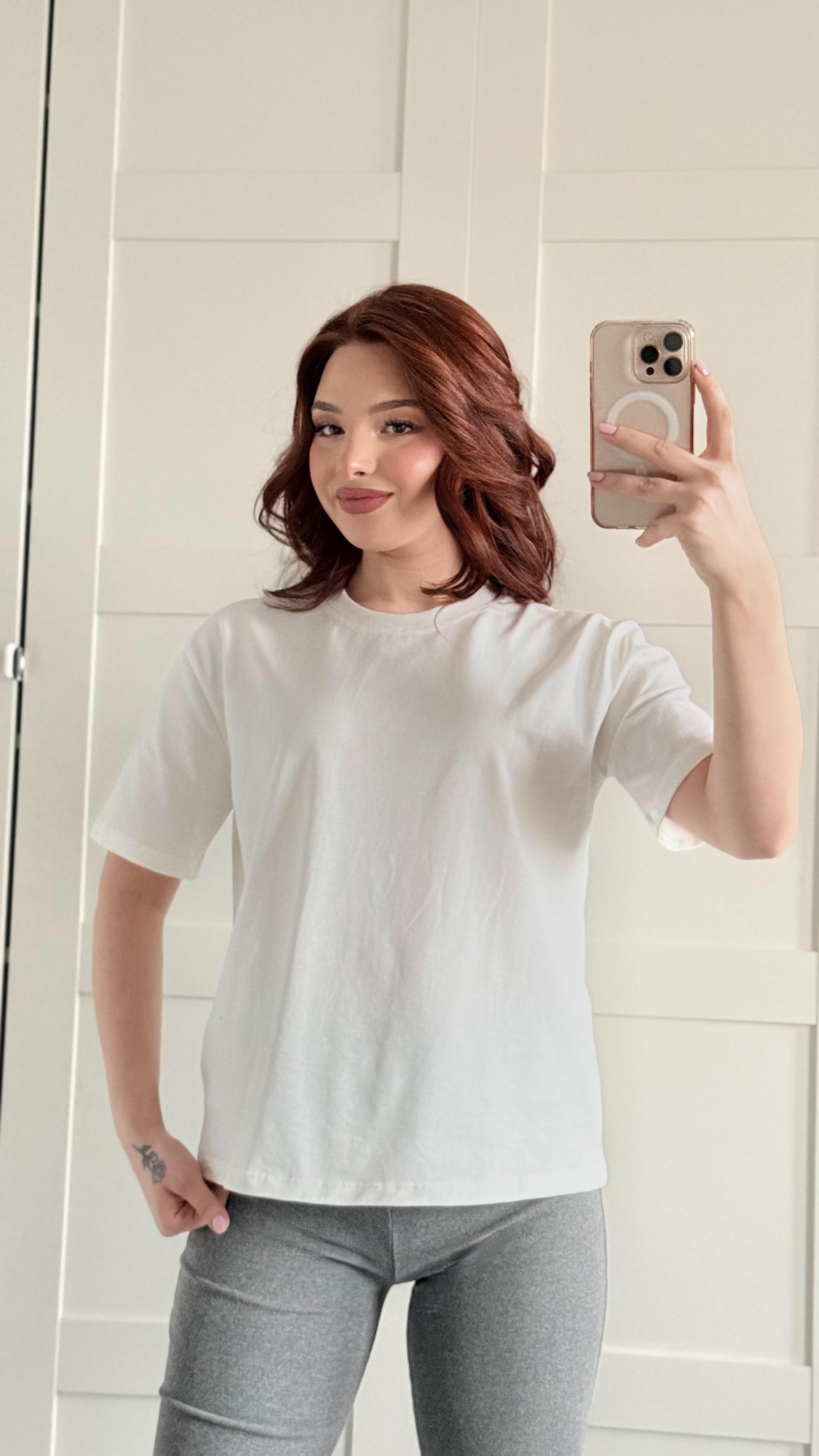 Basıc Oversize Tişört Beyaz