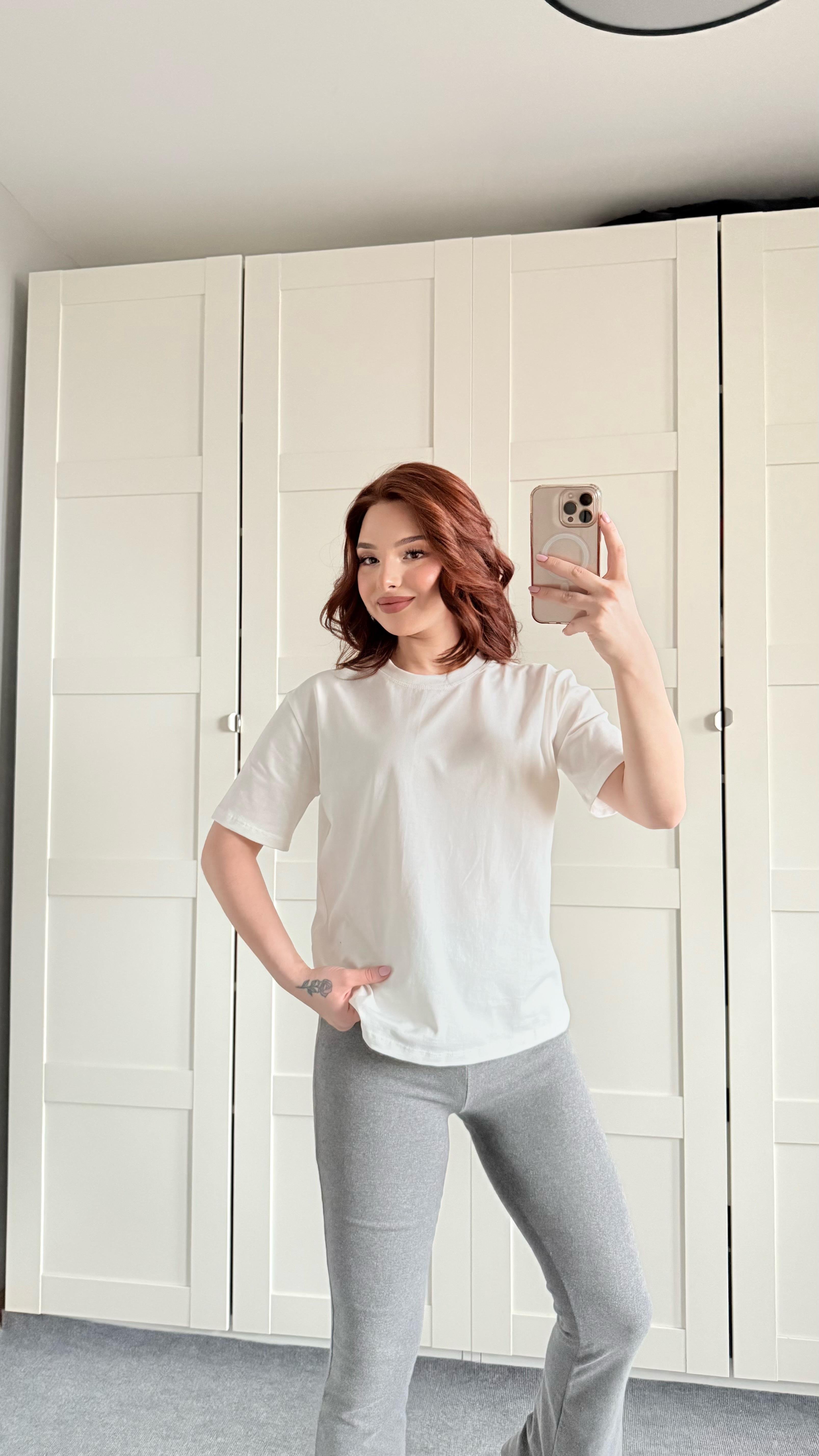 Basıc Oversize Tişört Beyaz