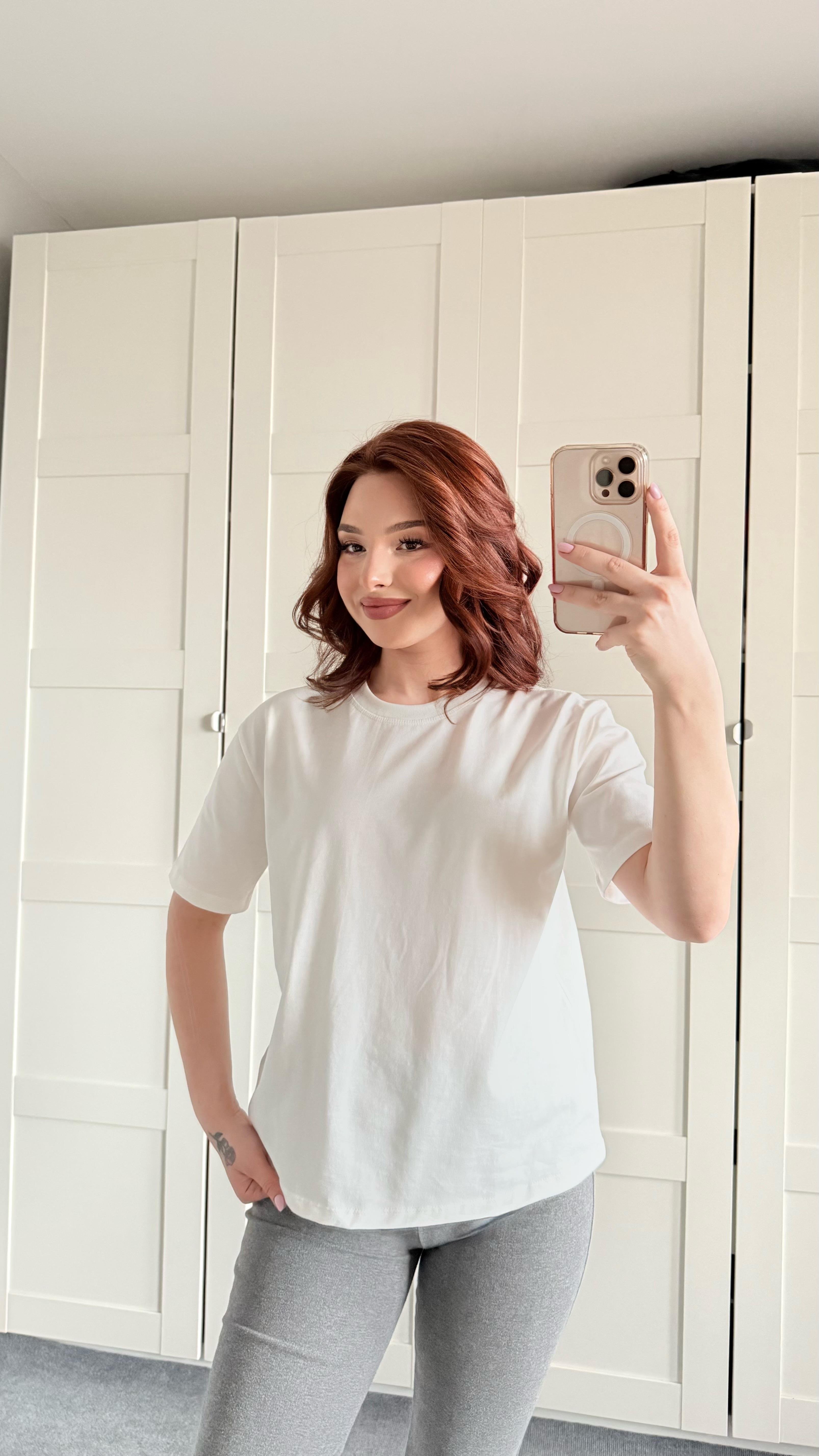 Basıc Oversize Tişört Beyaz