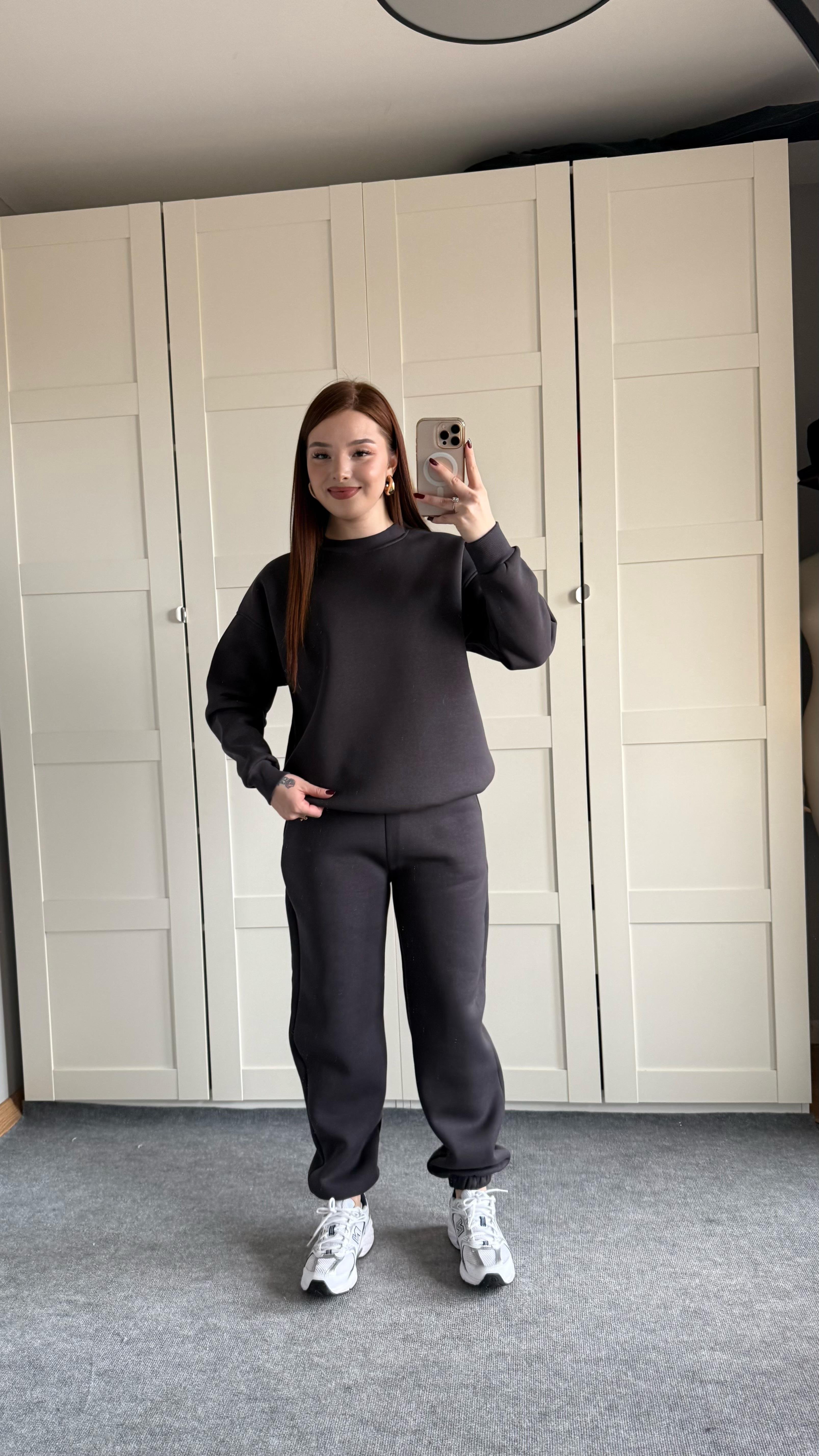 Basıc Sweat Eşofman Takımı Antrasit