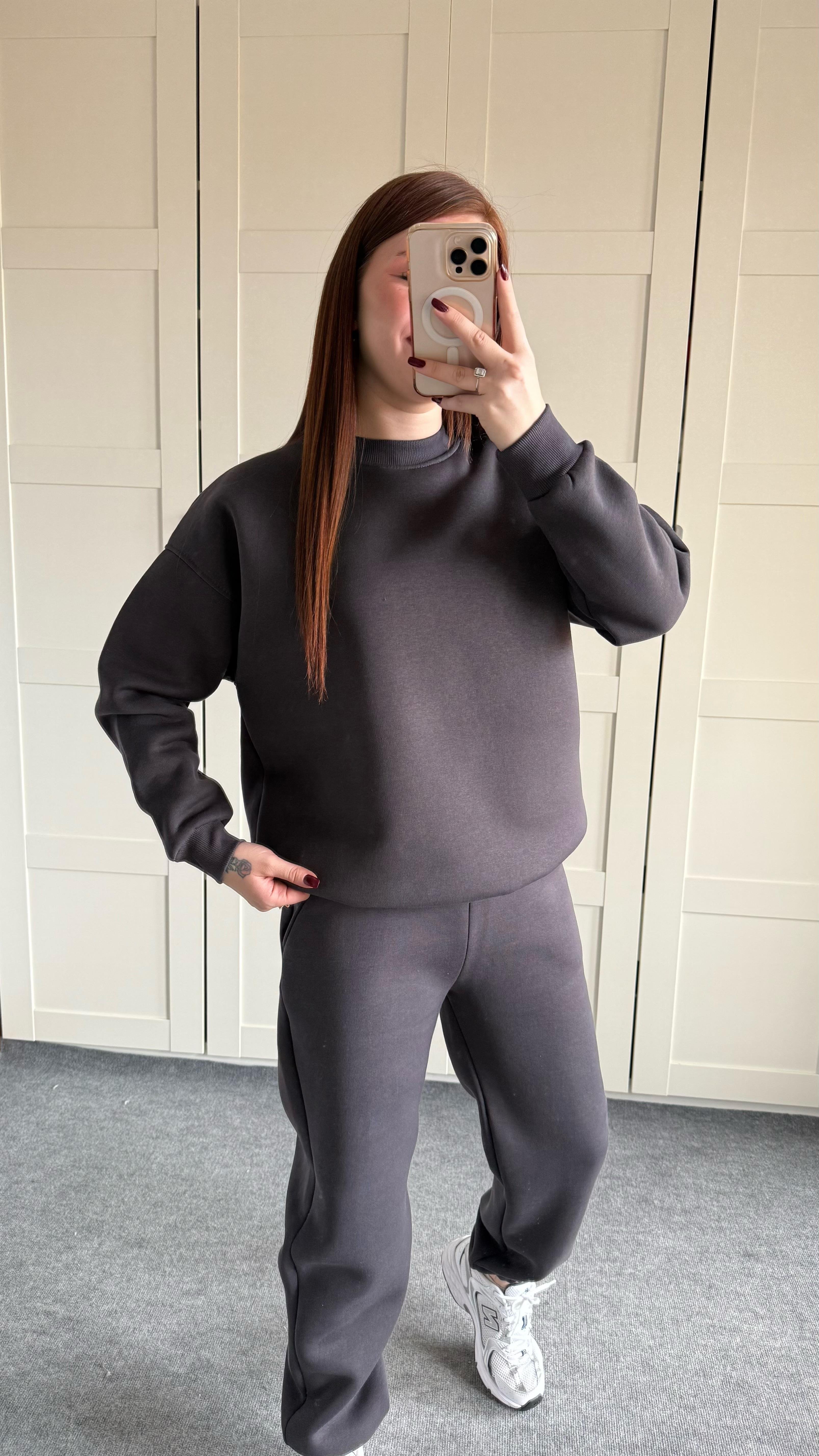 Basıc Sweat Eşofman Takımı Antrasit