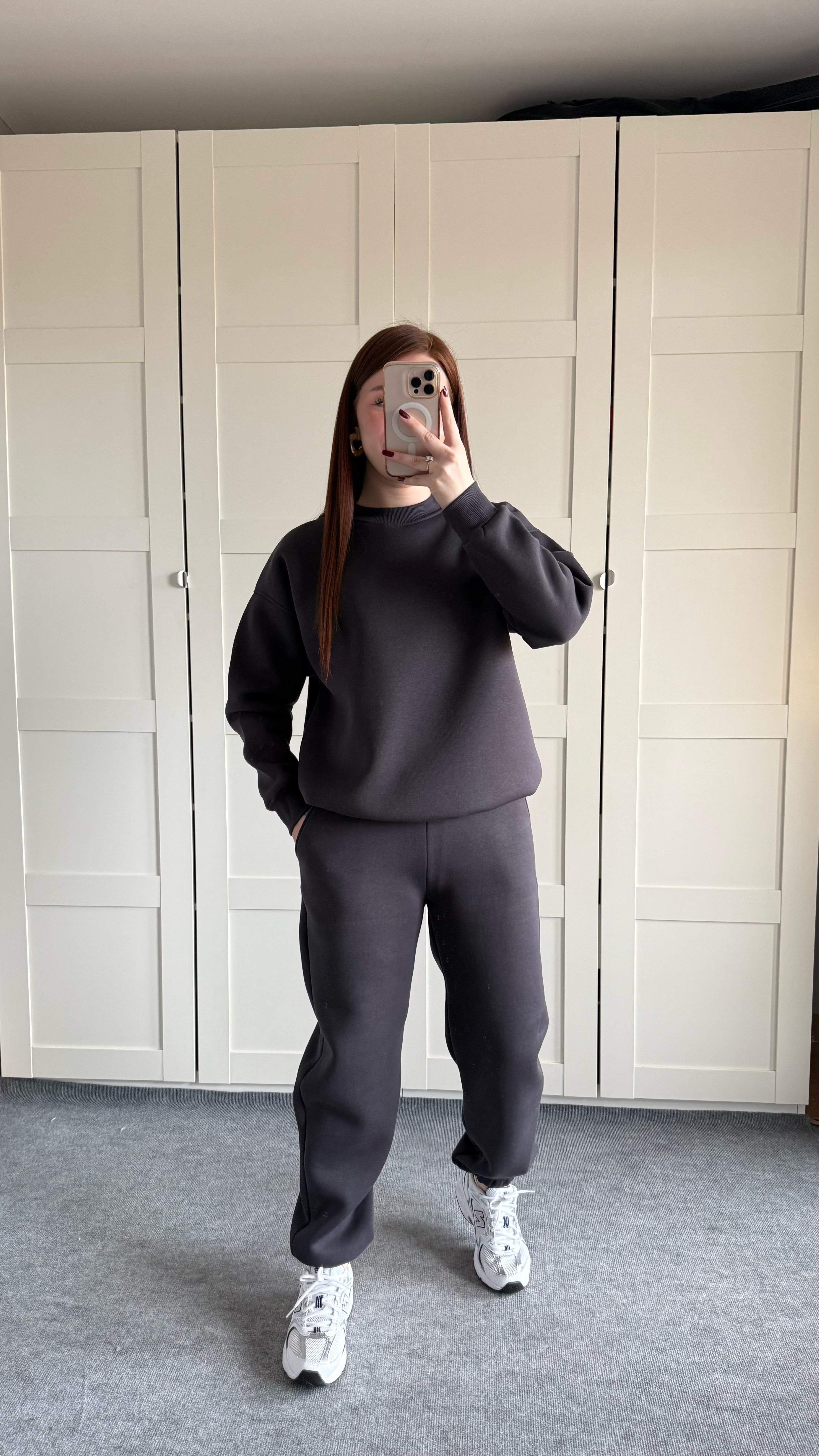 Basıc Sweat Eşofman Takımı Antrasit