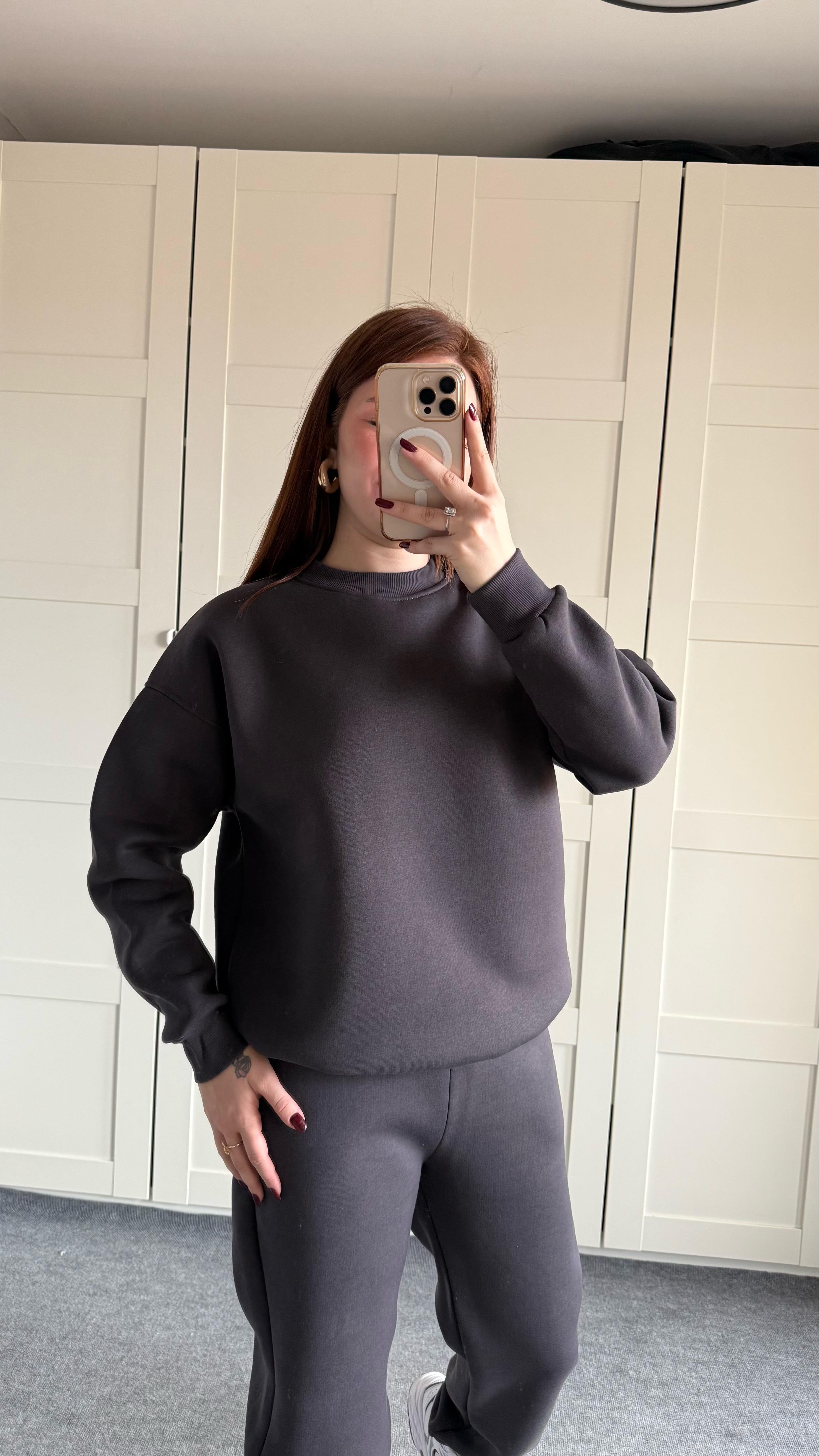 Basıc Sweat Eşofman Takımı Antrasit