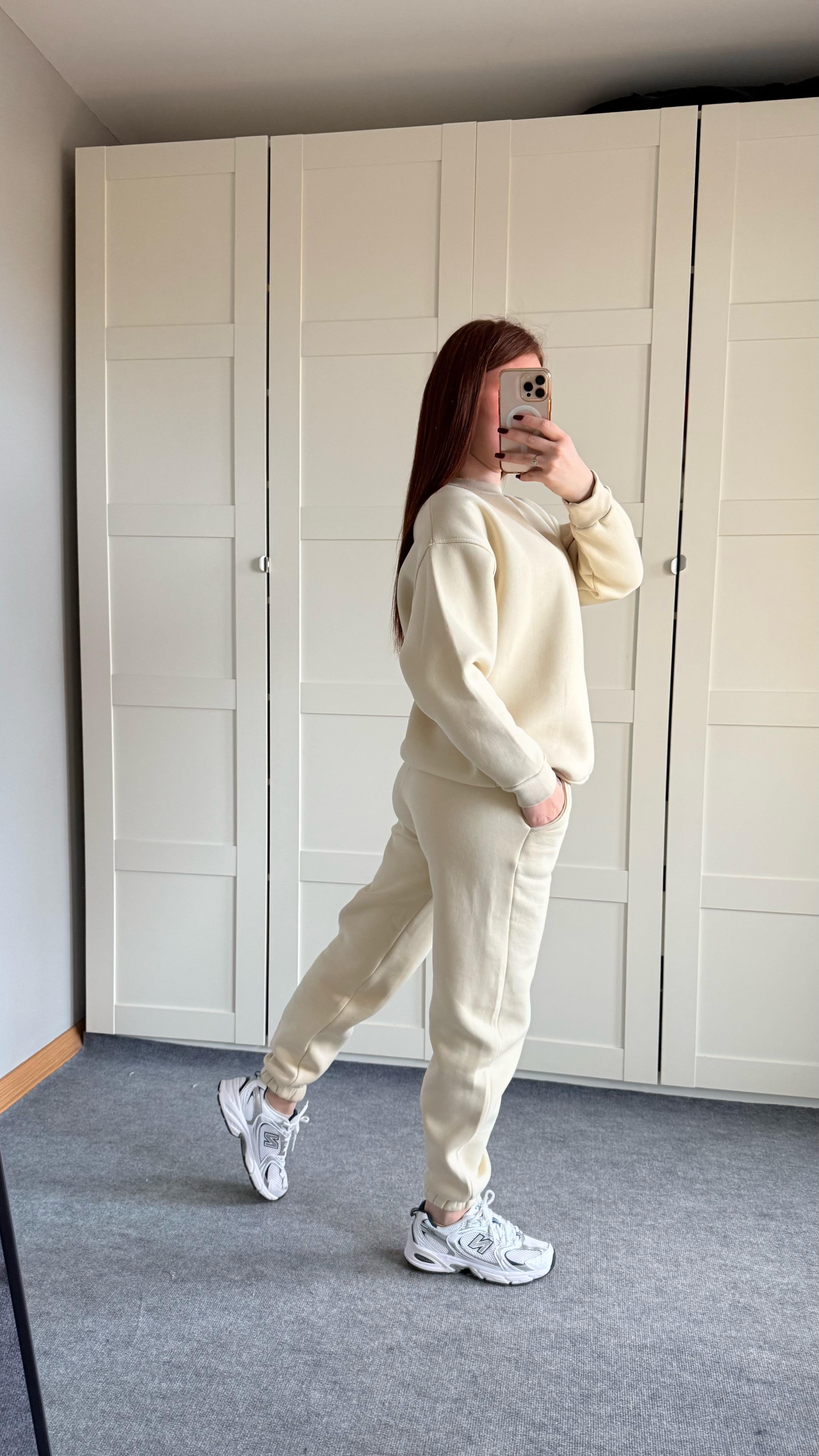 Basıc Sweat Eşofman Takımı Bej