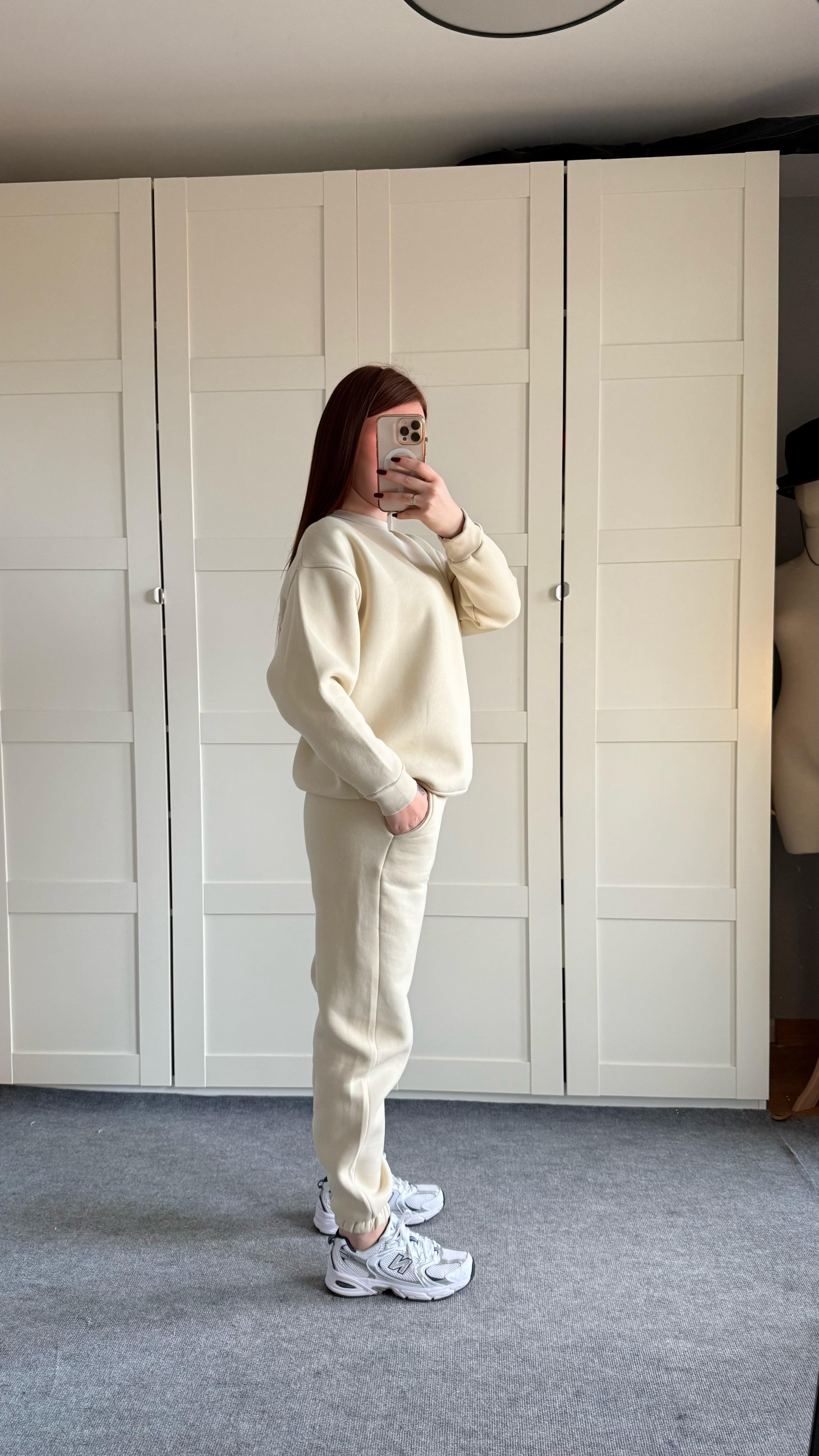 Basıc Sweat Eşofman Takımı Bej