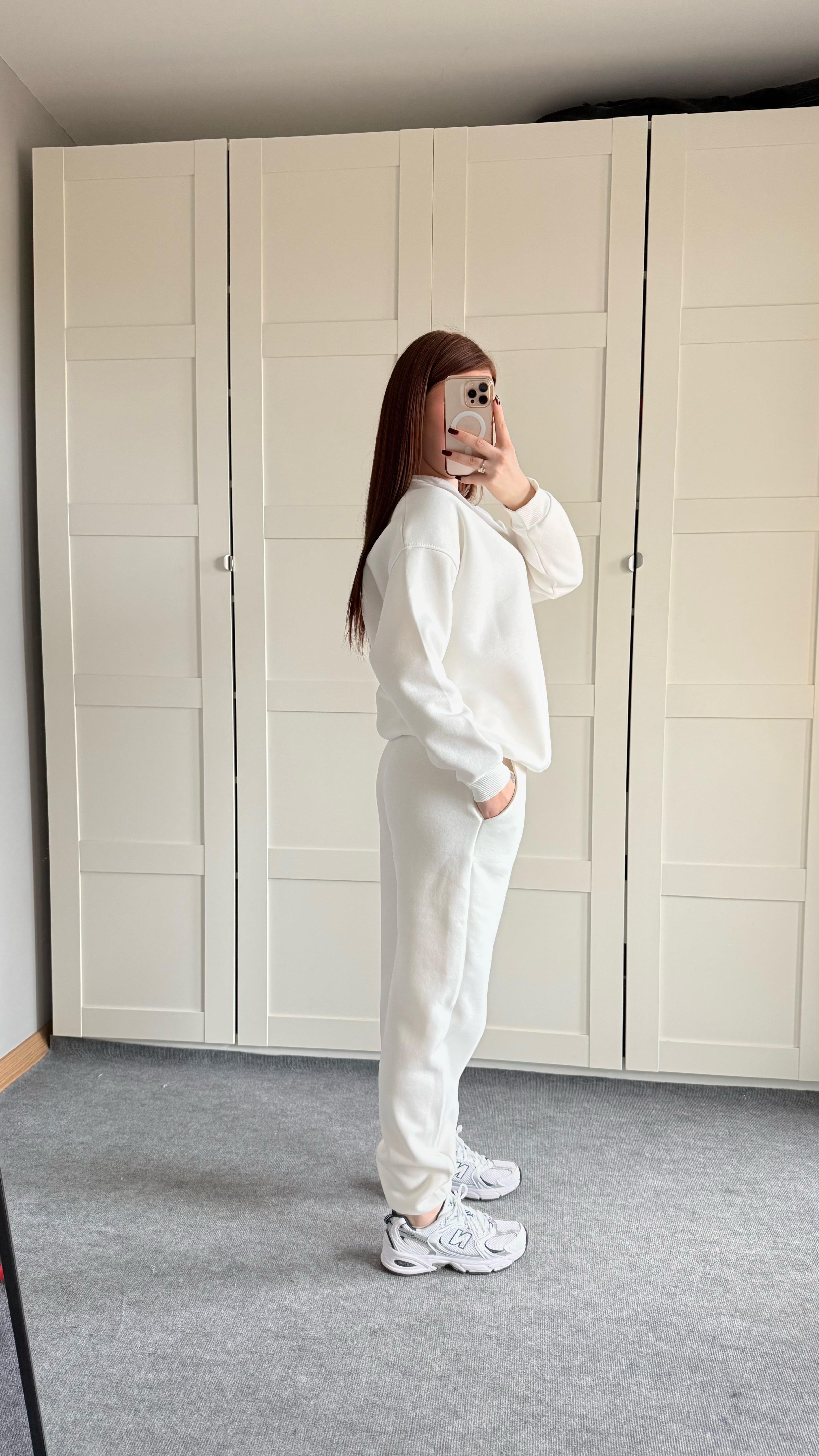 Basıc Sweat Eşofman Takımı Beyaz