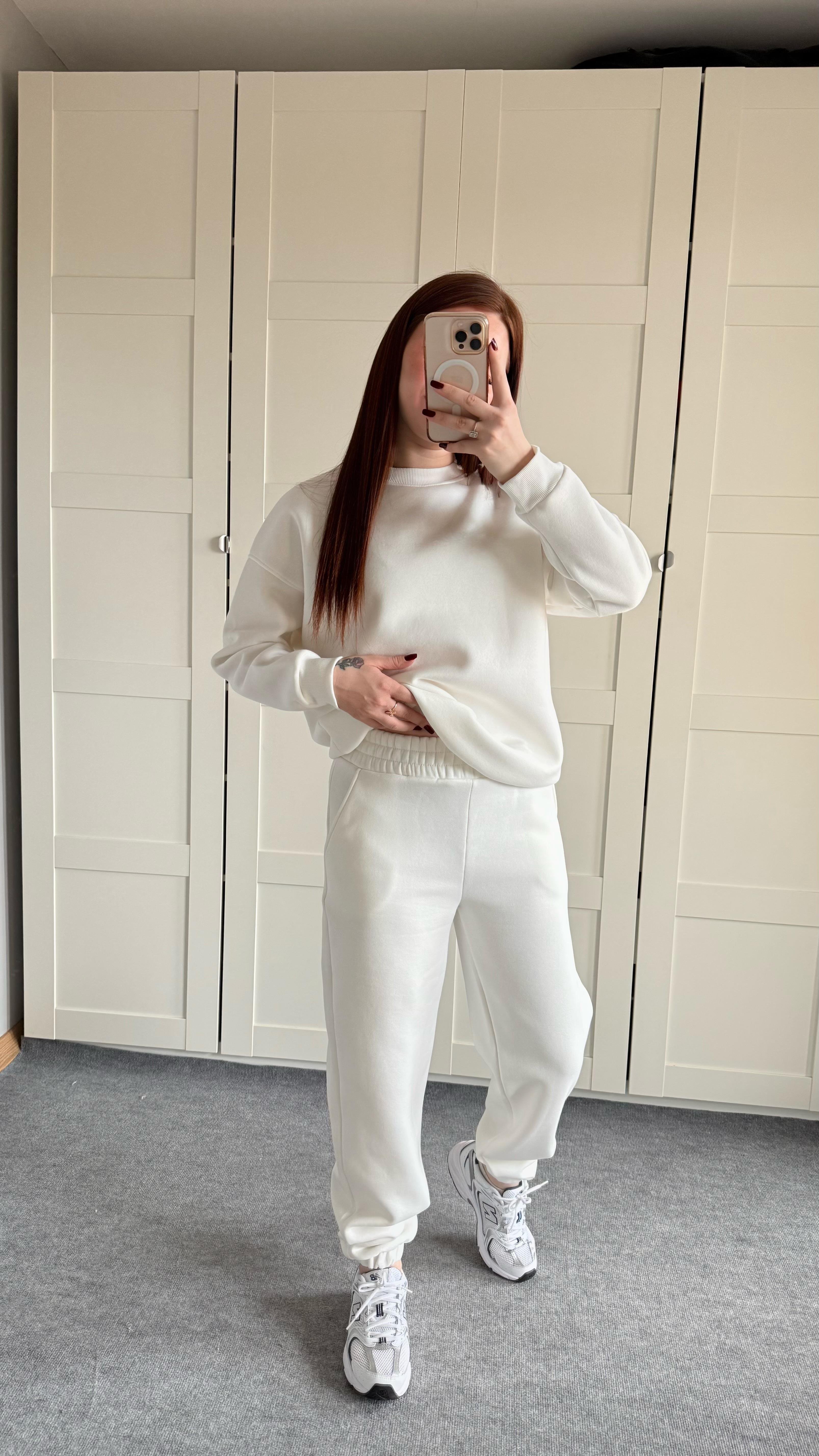 Basıc Sweat Eşofman Takımı Beyaz