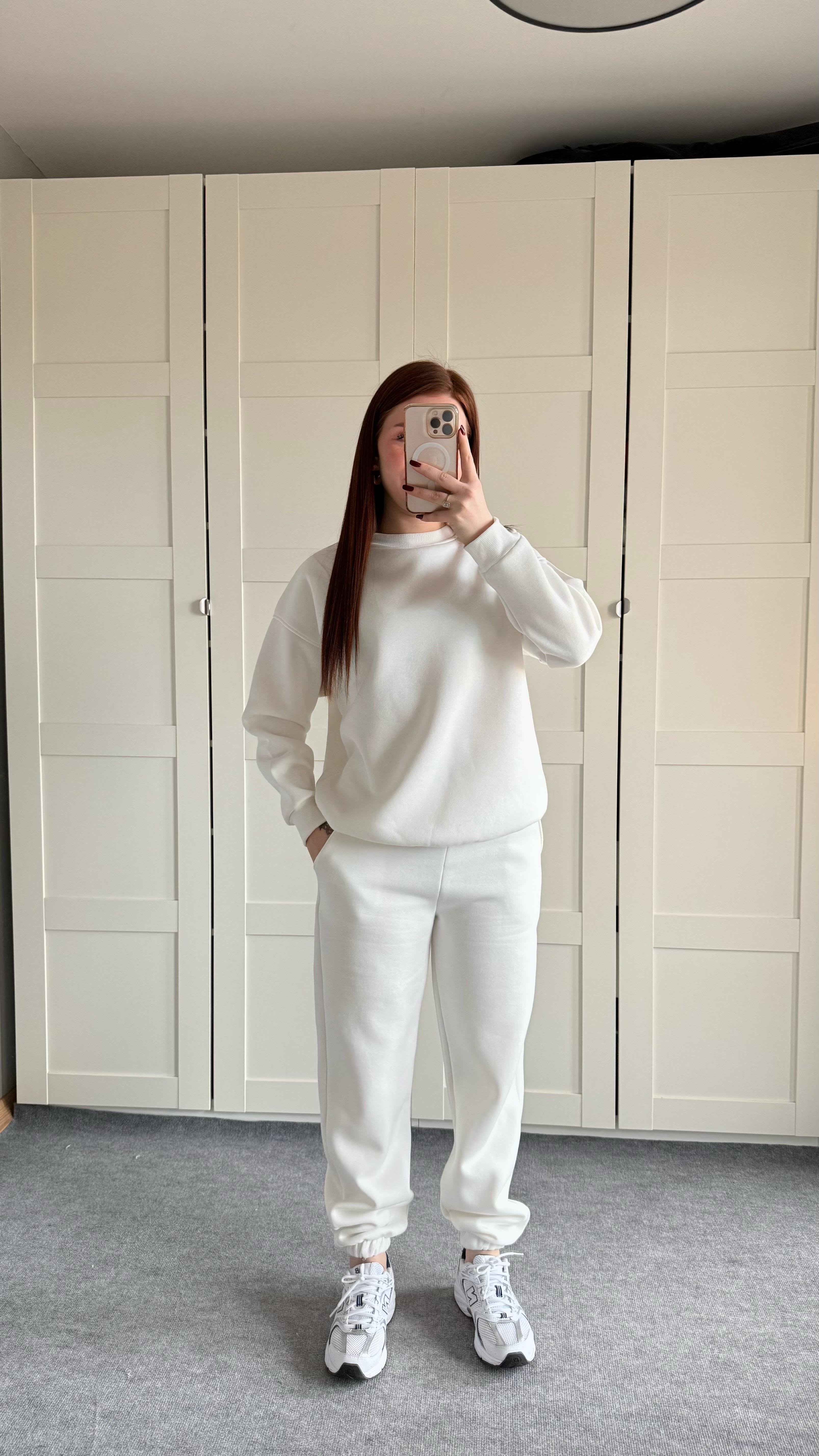 Basıc Sweat Eşofman Takımı Beyaz