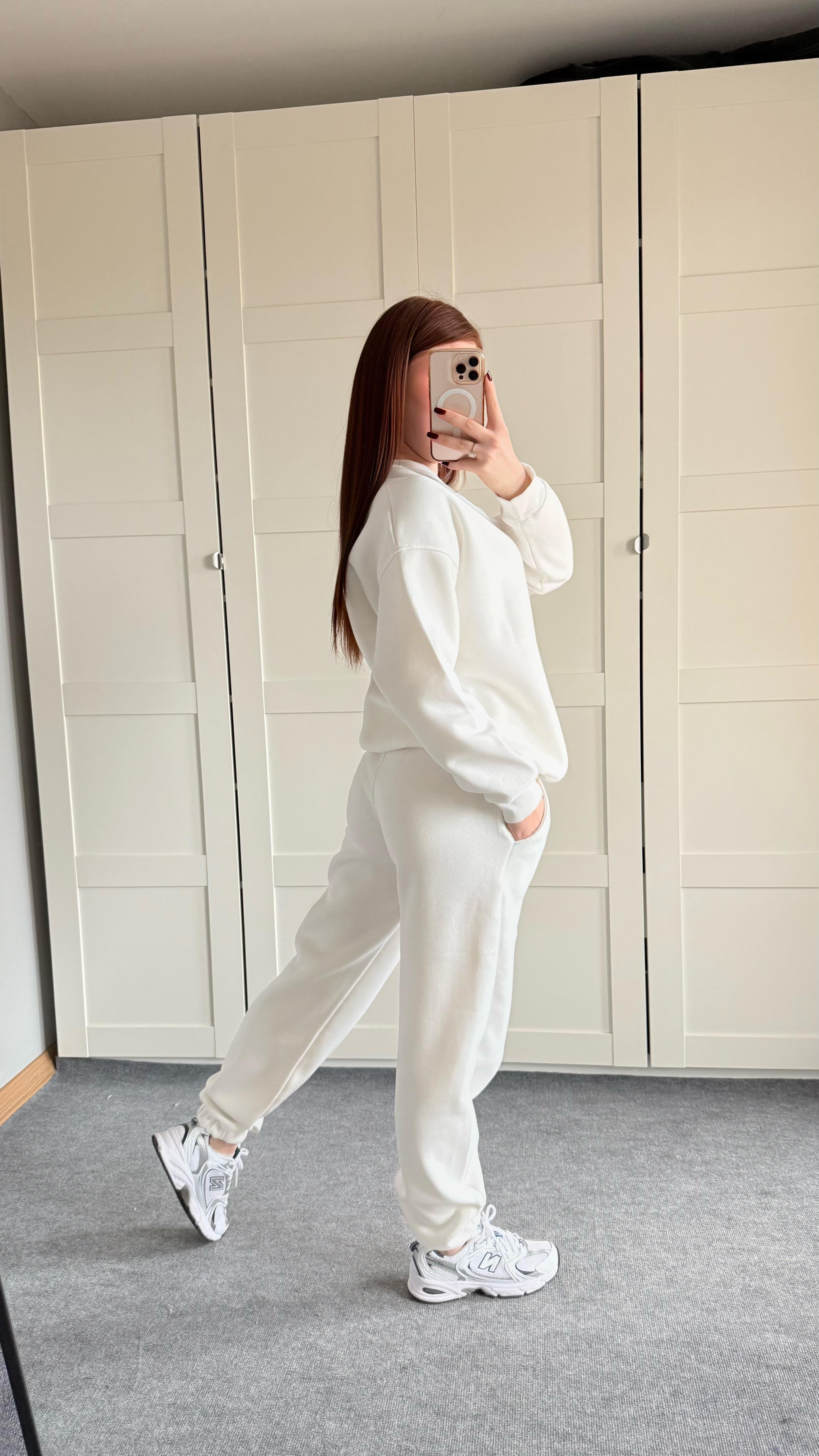 Basıc Sweat Eşofman Takımı Beyaz