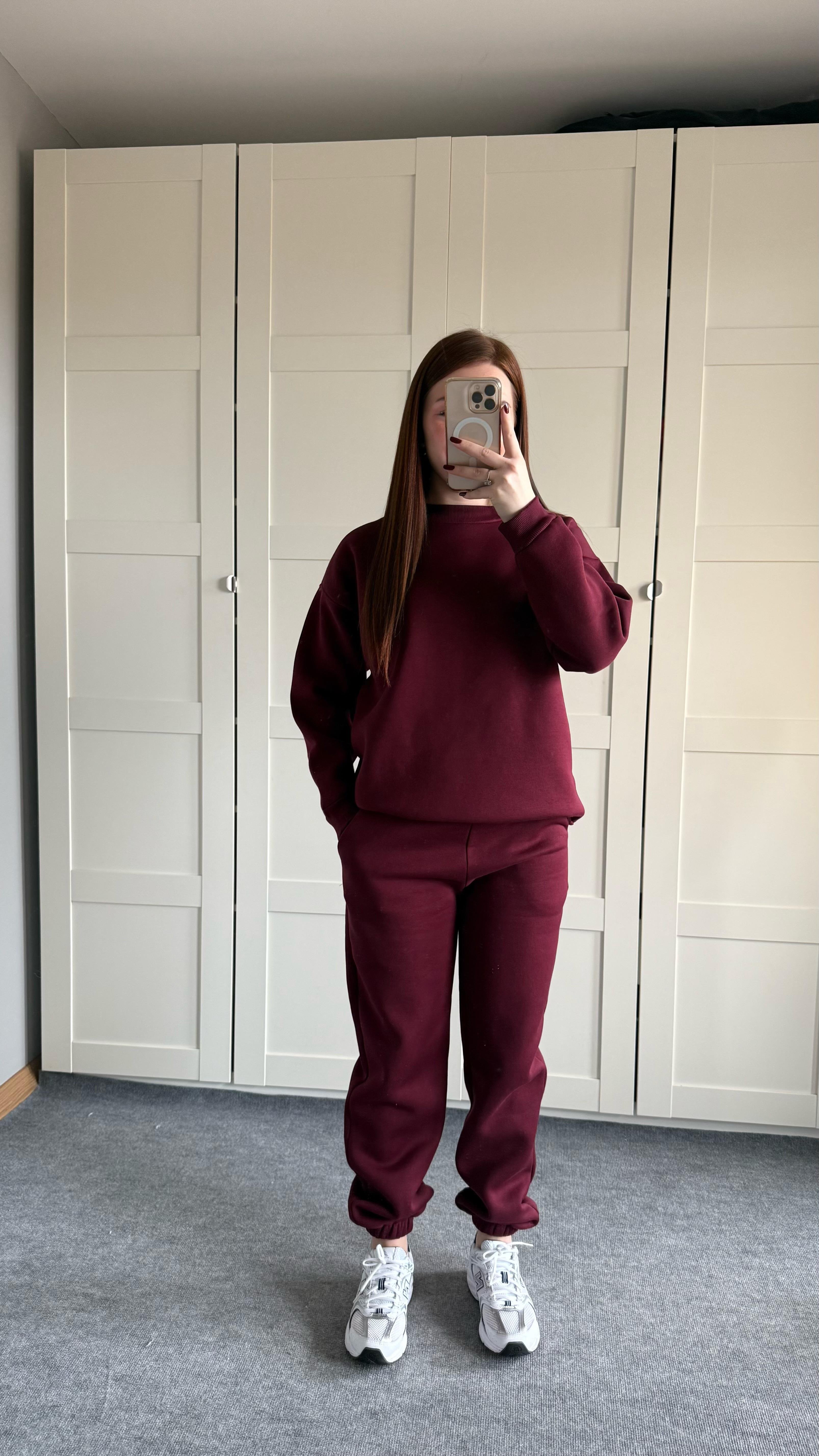 Basıc Sweat Eşofman Takımı Bordo